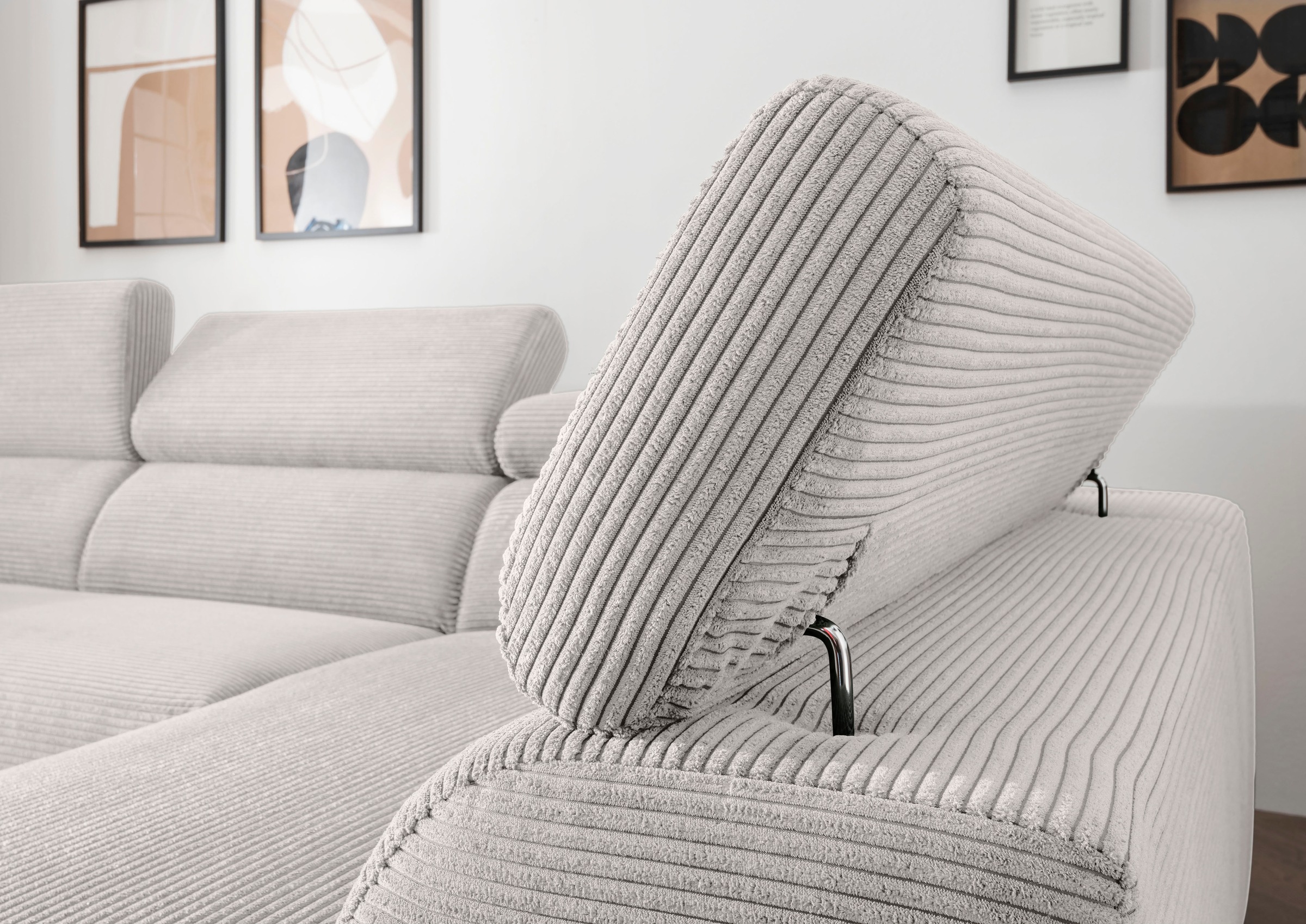 alina Ecksofa »Hikari«, wahlweise mit Sitzvorzug, in modernem Cordstoff, Breite 302 cm