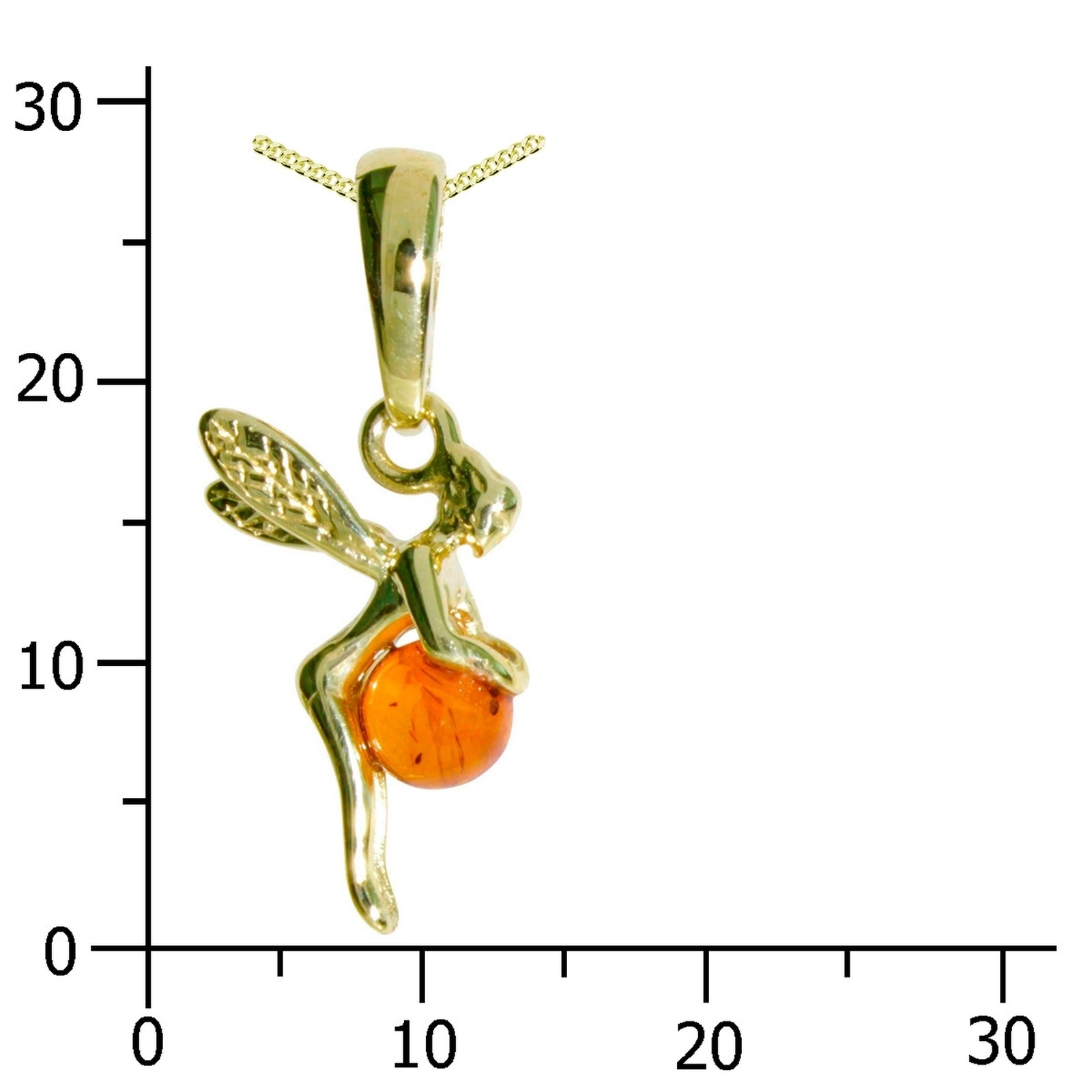 Ostsee-Schmuck Elfe Kettenanhänger Gold Größe 42 2