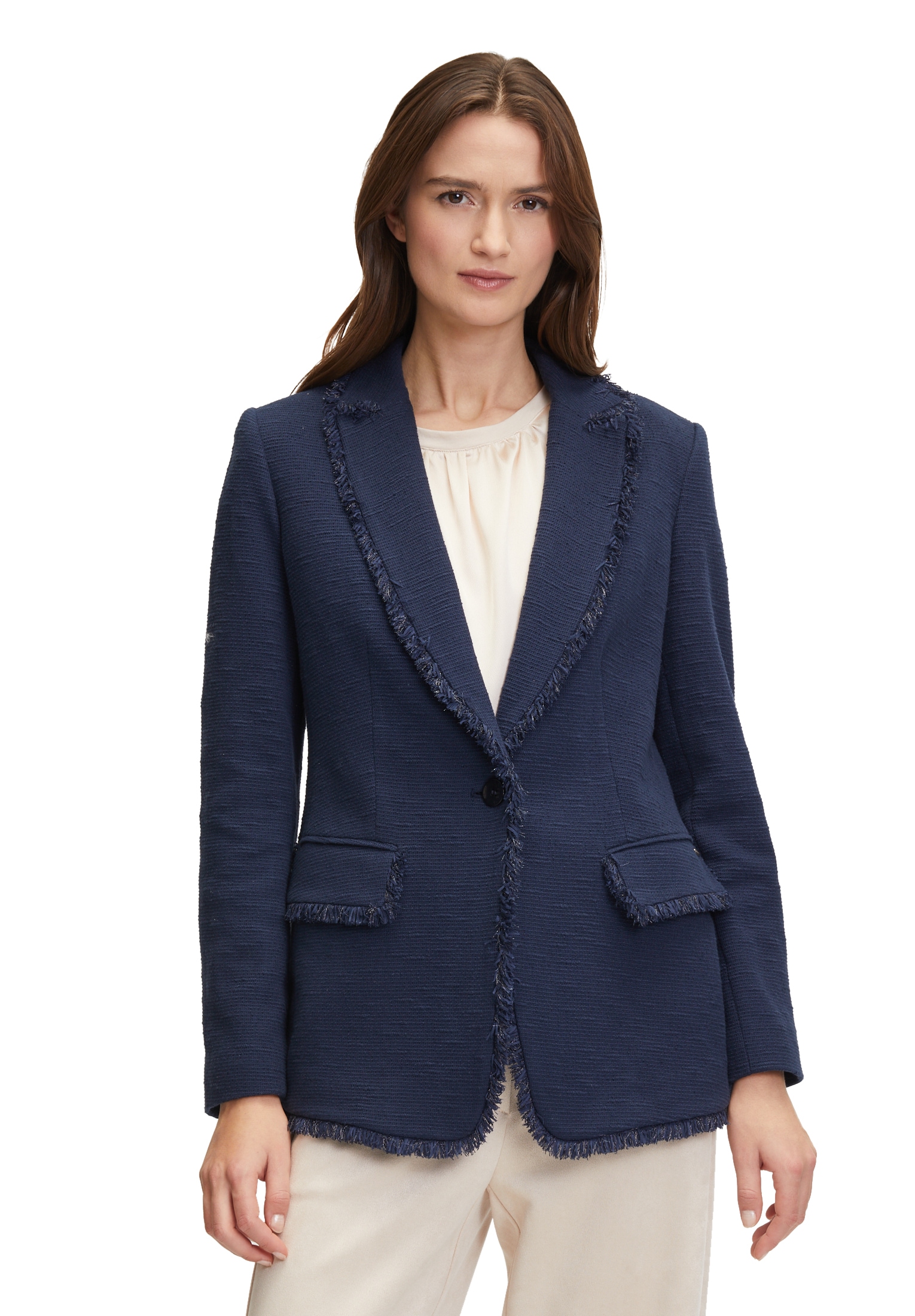 Longblazer »Betty & Co Businessblazer mit Fransen«, Fransen