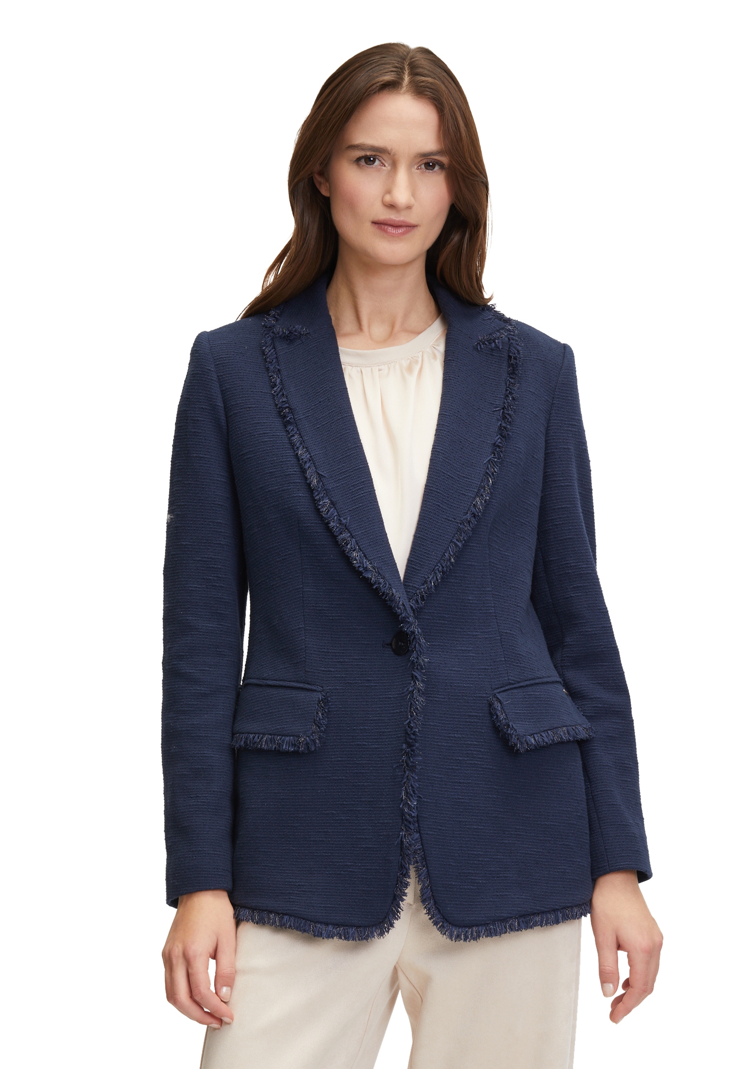 Betty&Co Longblazer "Betty & Co Damen Businessblazer mit Fransen", Fransen günstig online kaufen