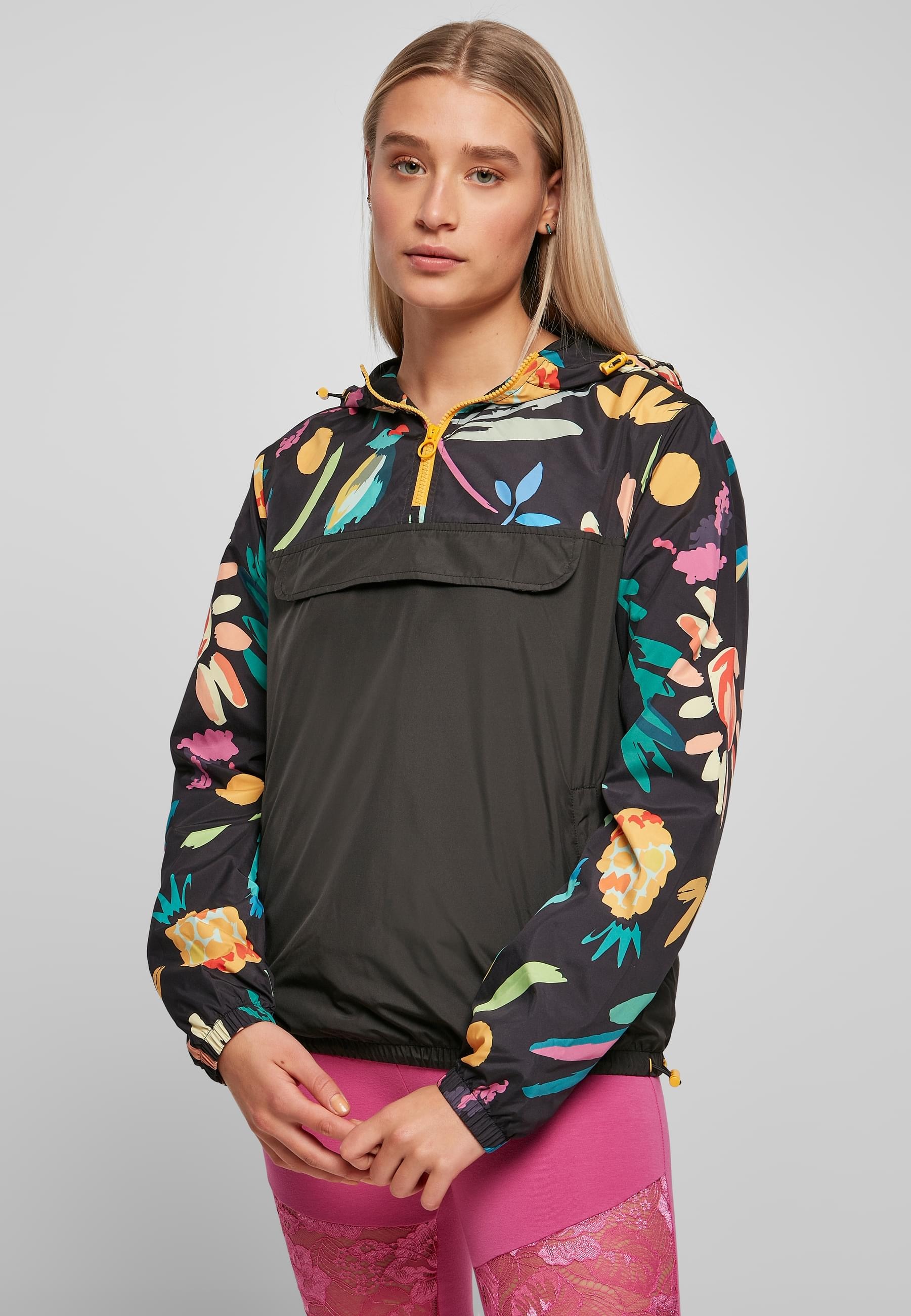 URBAN CLASSICS Allwetterjacke »Urban Classics Damen Ladies Mixed Pull Over Jacket«, (1 St.), mit Kapuze