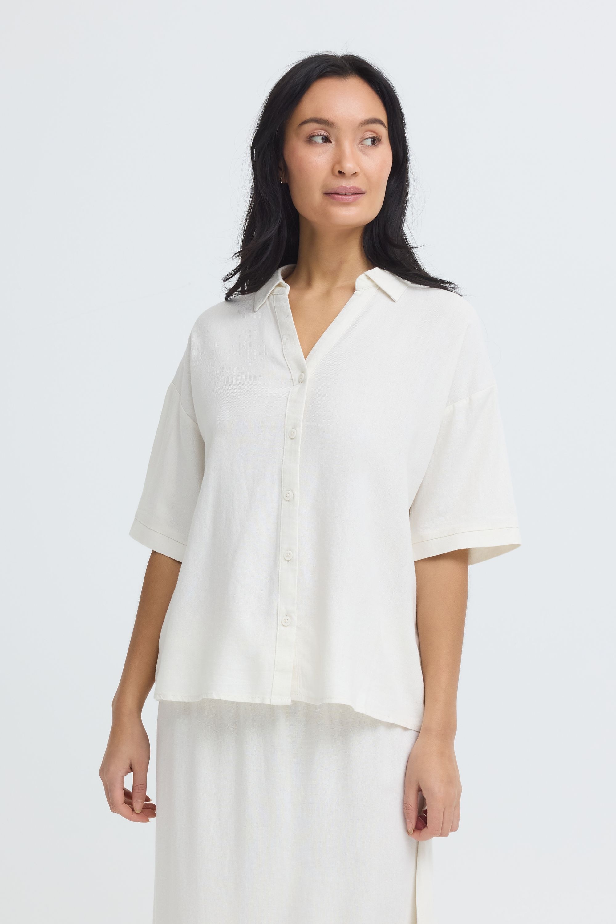 OXMO Hemdbluse »Hemdbluse OXNInna Linen Mix«