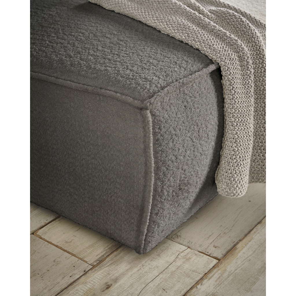 andas Ecksofa »Finnley Schlafsofa 267 cm in Bouclé u. Struktur fein, L-Form,«, Schlaffunktion m. Bettkasten (136/210 cm), Bouclé, Struktur