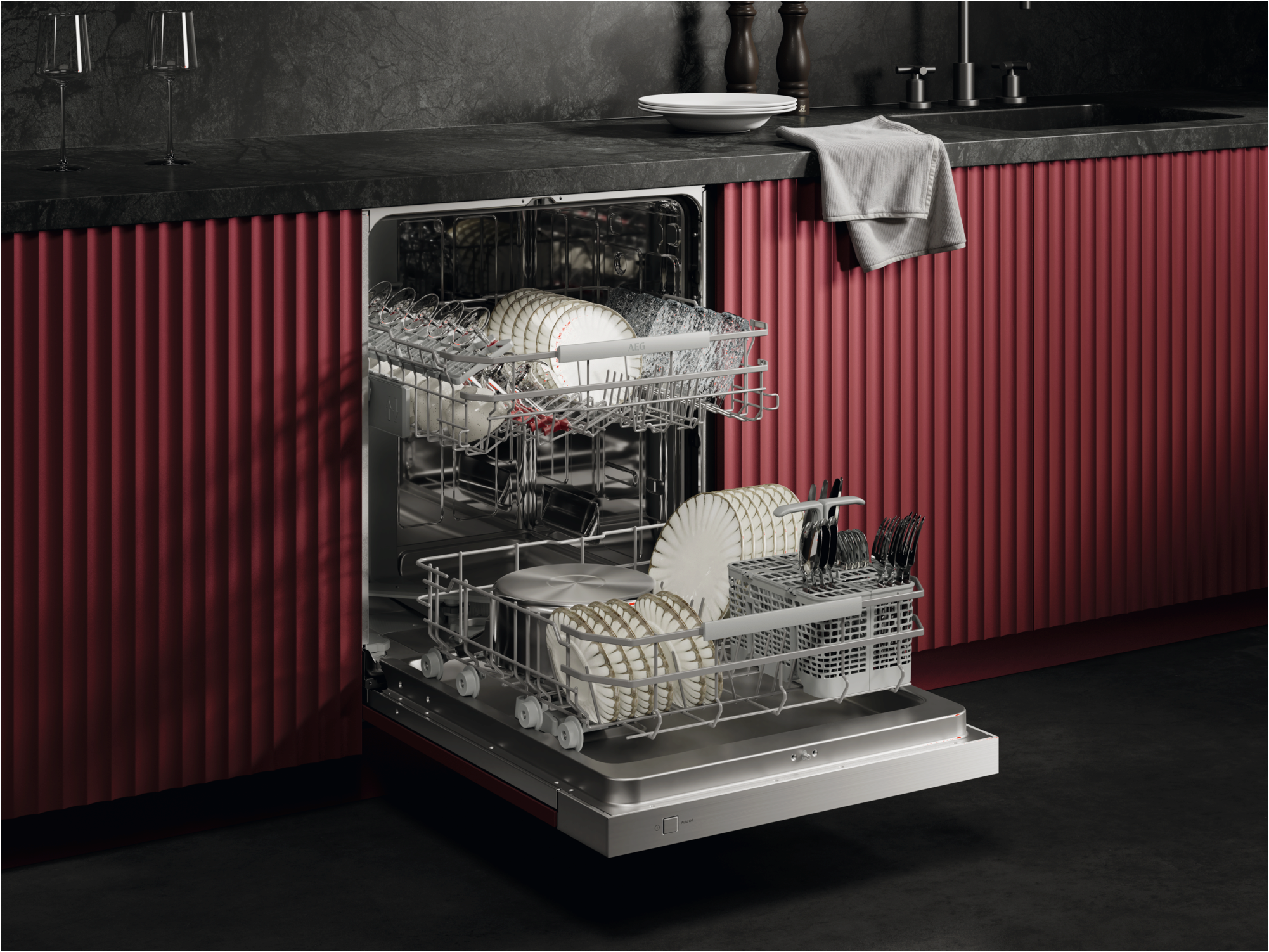 AEG teilintegrierbarer Geschirrspüler 7000 »GT7200A1SCM« Wassersparende Spülmaschine: 8,4l im Eco-Programm-effiziente Reinigung