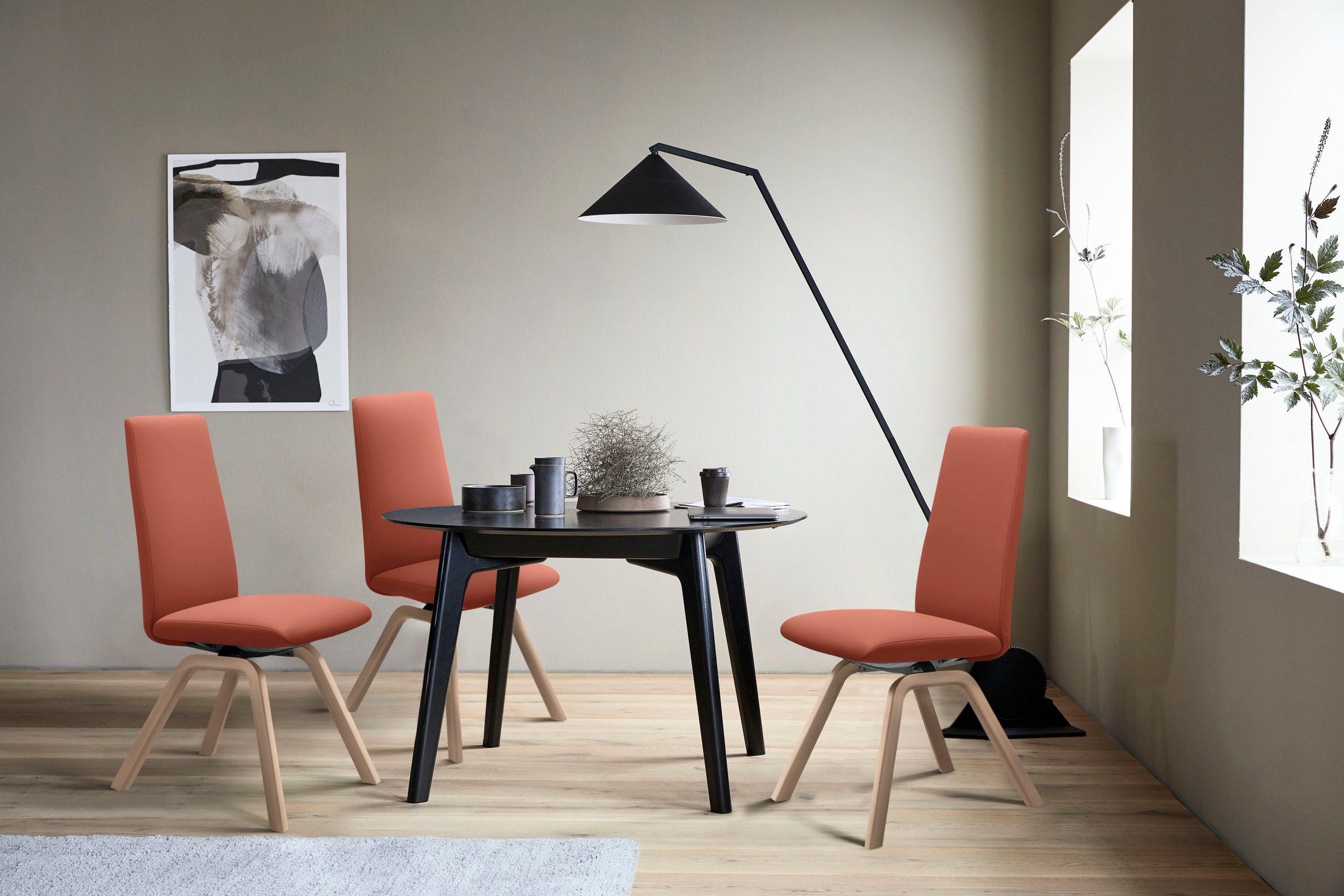 Stressless® Polsterstuhl »Laurel«, Leder PALOMA, High Back, Größe M, mit schräggestellten Beinen in Schwarz
