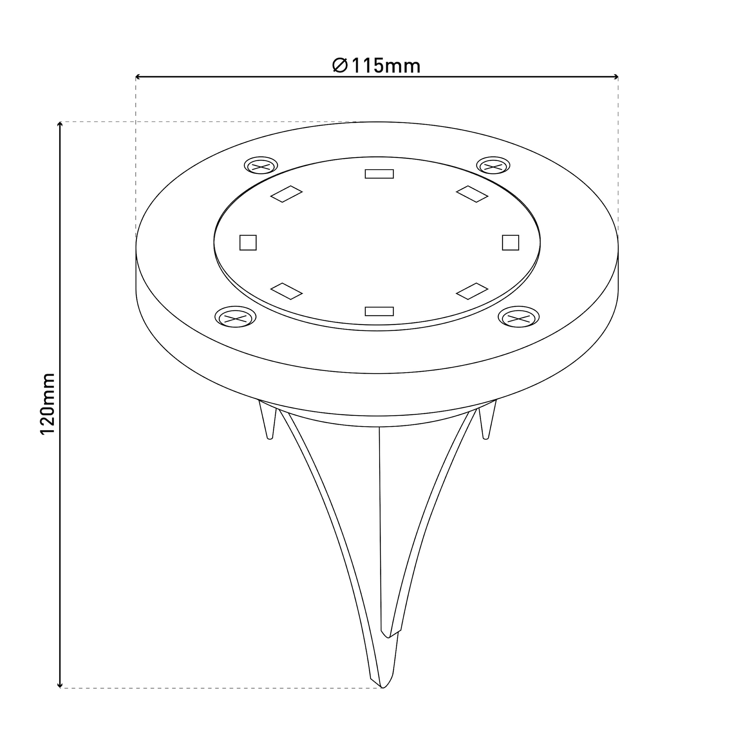 näve LED Solarleuchte »Kian - Solar-Erdspieß 8 Stück« LED-Modul 8 Stk. Warmweiß 8er-Set, warmweiß, LED Boden-Erdspieß, Solar, Lampe, Bodenleuchte