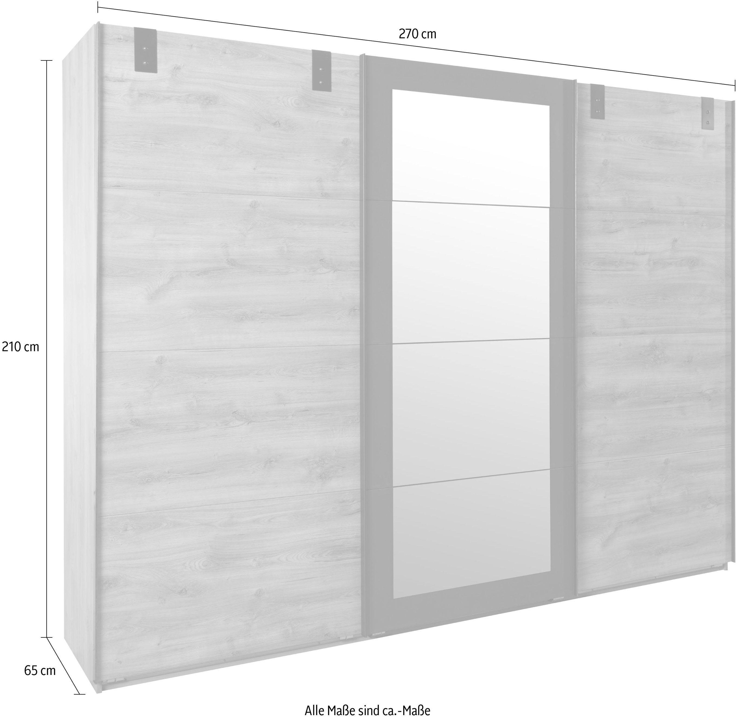 Wimex Schwebetürenschrank »Malmö, Kleiderschrank wahlweise mit oder ohne Spiegel«, Kleiderschrank im Industrial Design, 225 oder 270cm breit
