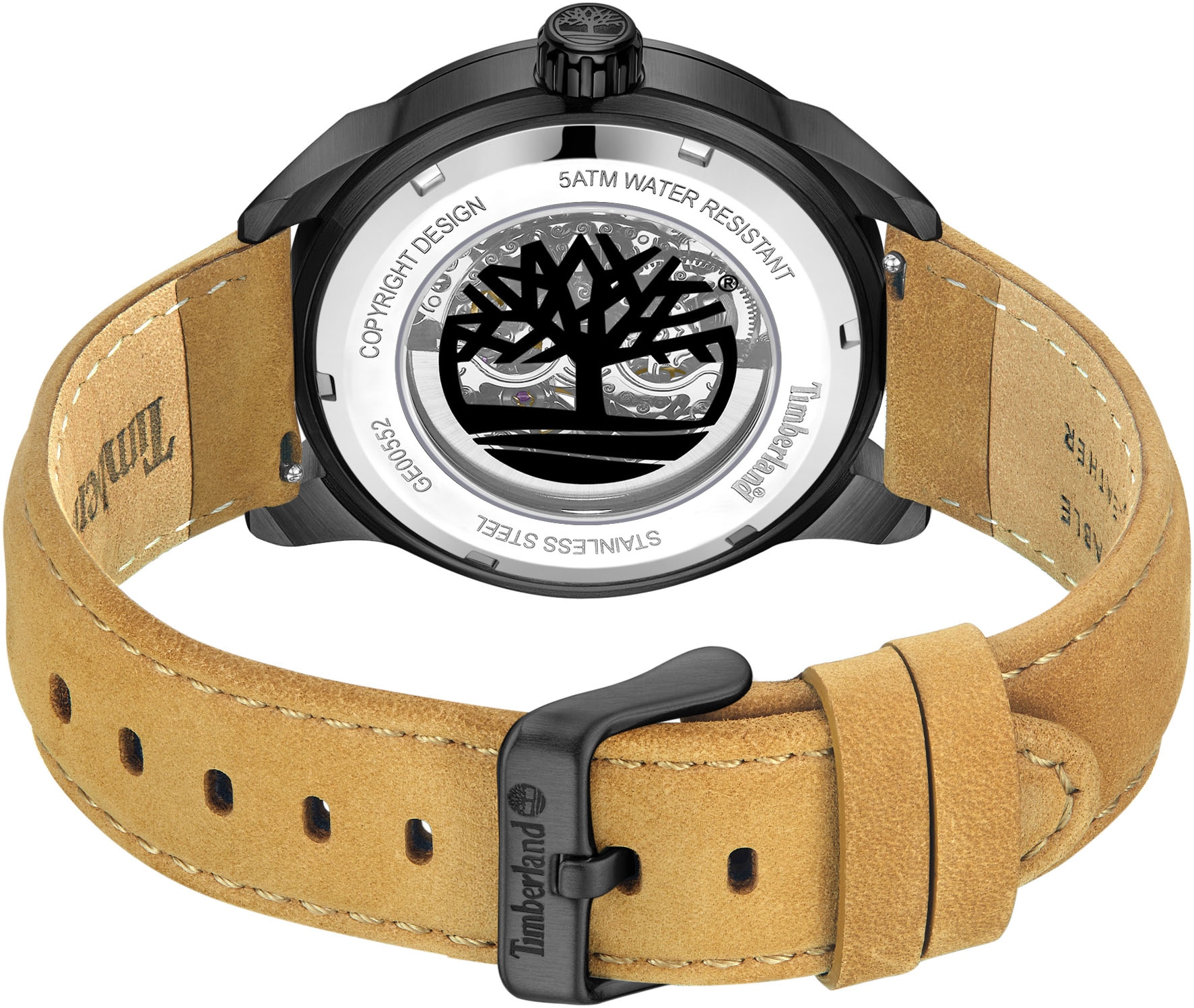 Timberland Automatikuhr »HENNIKER AUTOMATIC«, Armbanduhr, mechanische Uhr, Herrenuhr, mit skelettiertem Zifferblatt