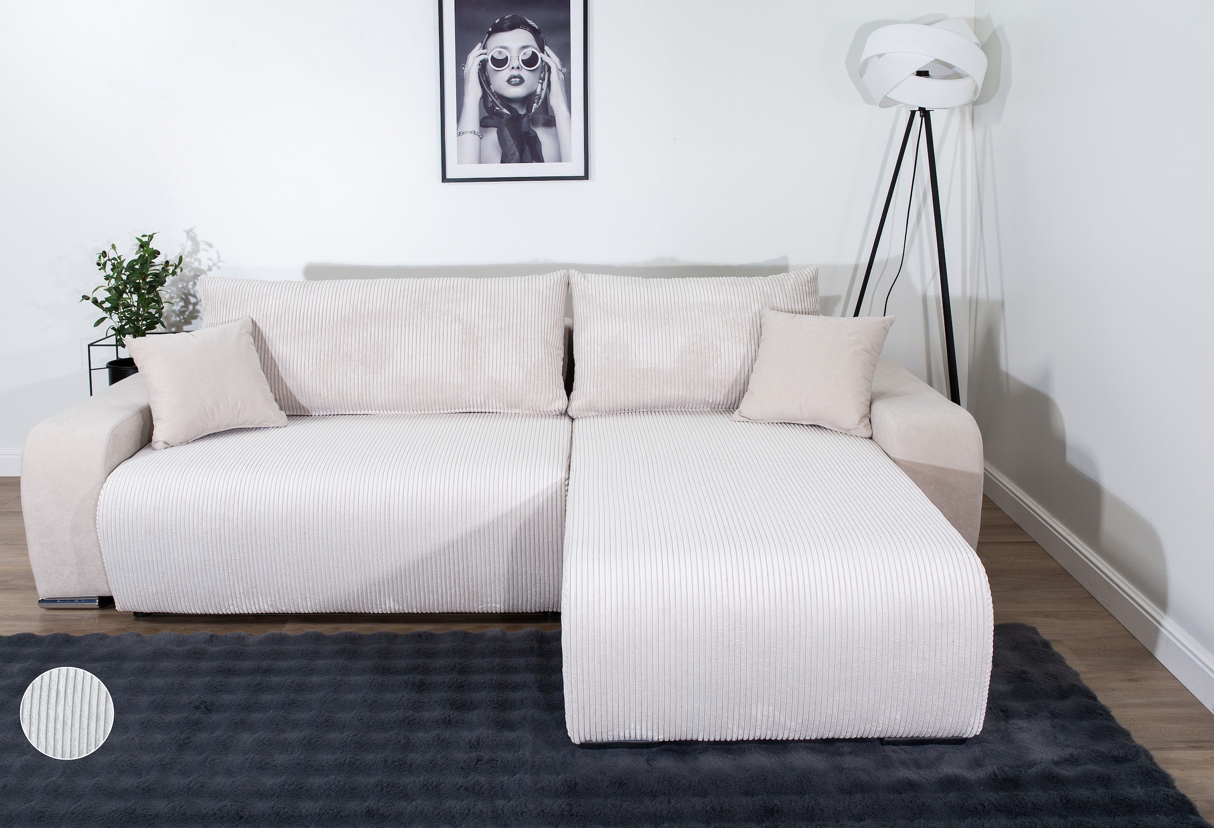 COLLECTION AB Ecksofa "Pia, L-Form, Breite 237 cm, mit Schlaffunktion" inkl günstig online kaufen