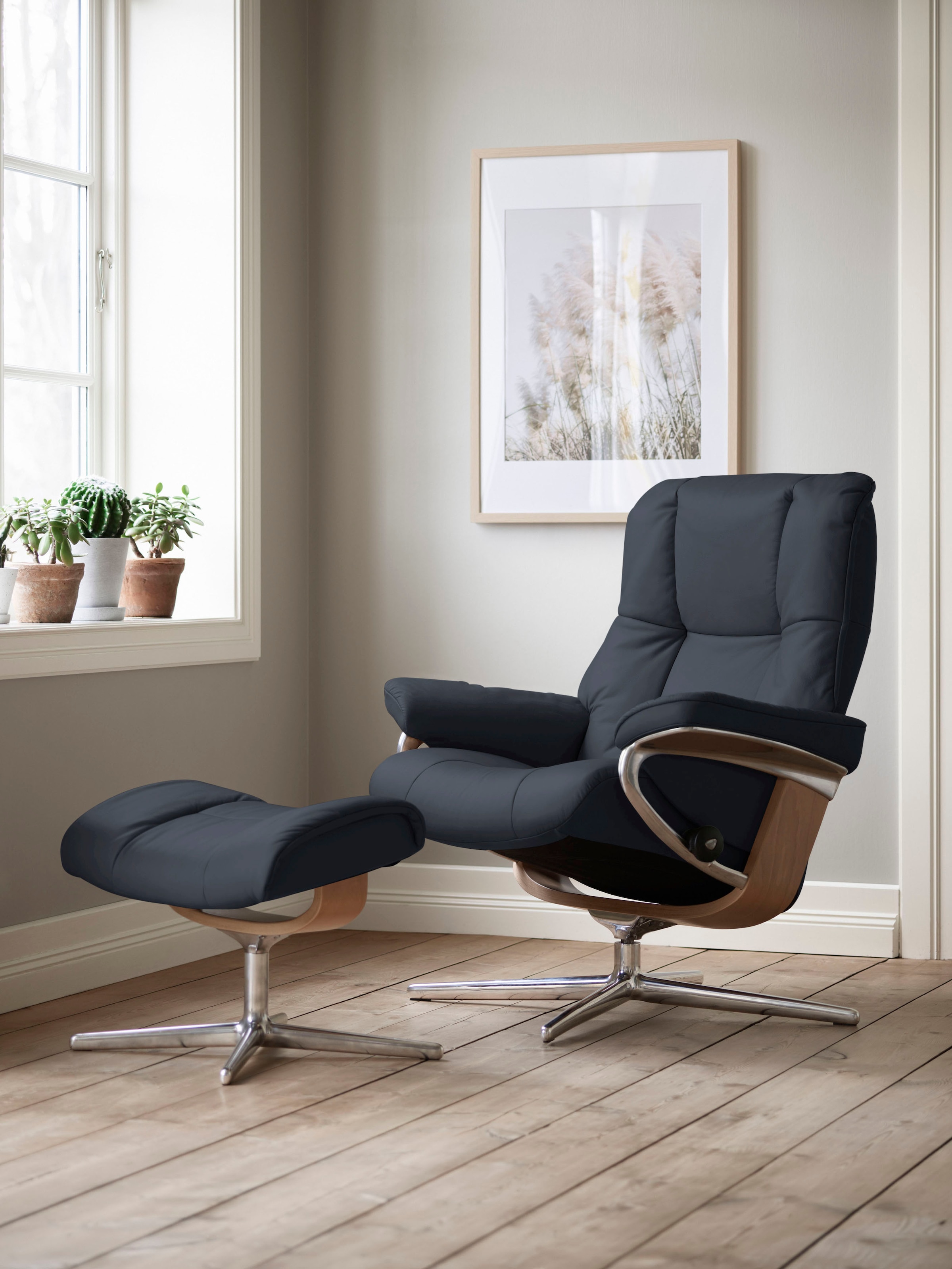 Stressless "Mayfair" Set, Relaxsessel mit Hocker, mit Hocker, mit Cross Bas günstig online kaufen