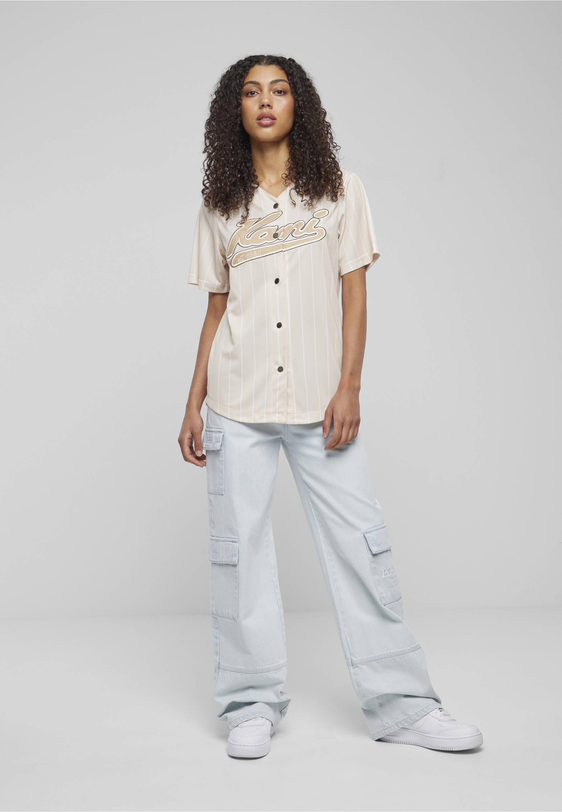 Karl Kani Kurzarmshirt »Karl Kani Damen KW233-035-1 KK Varsity Pinstripe Baseball Shirt« 1