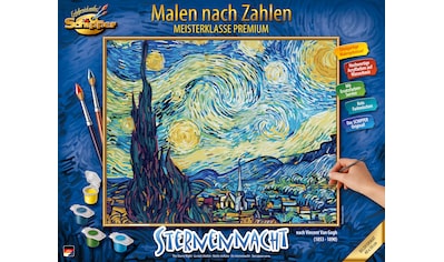 Malen nach Zahlen »Meisterklasse Premium - Sternennacht«, Made in Germany