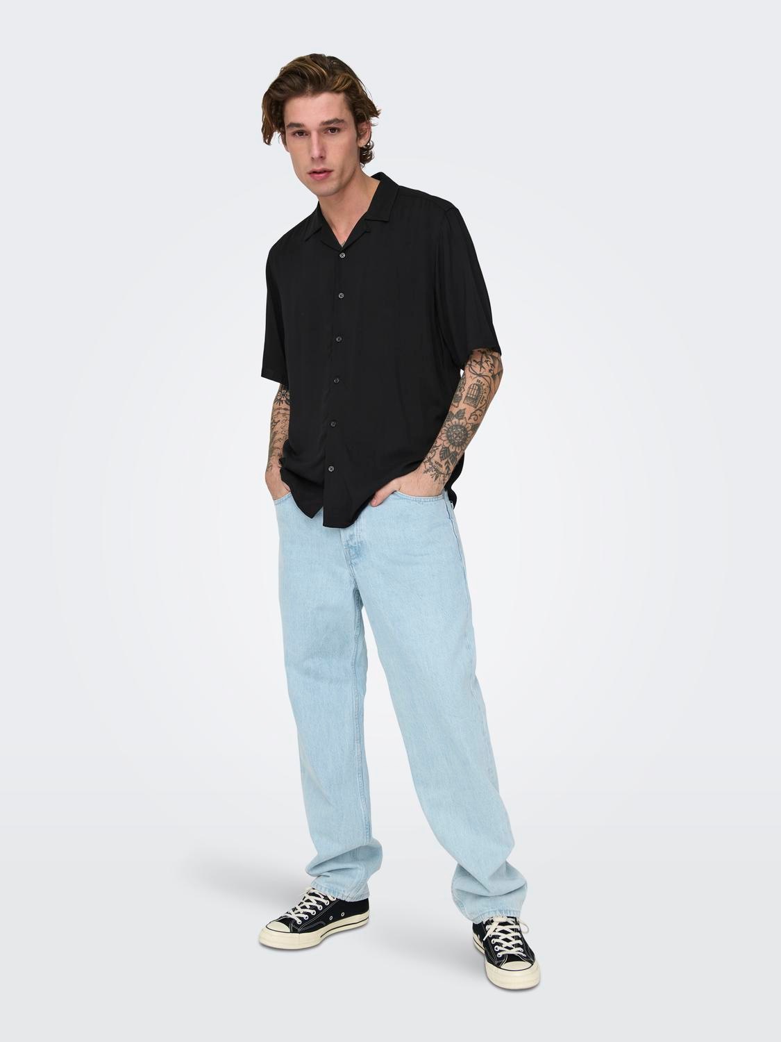 ONLY & SONS Kurzarmhemd »ONSDASH LIFE REG VISC RES SS SHIRT«