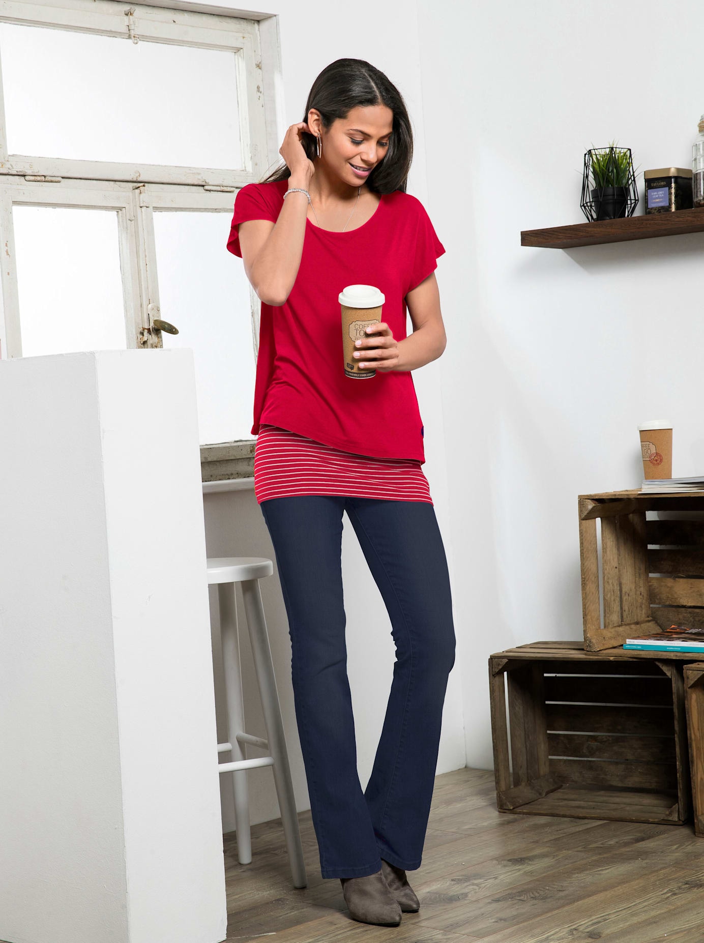 Casual Looks 2-in-1-Shirt "Shirt + Top", 1 Stk. günstig online kaufen