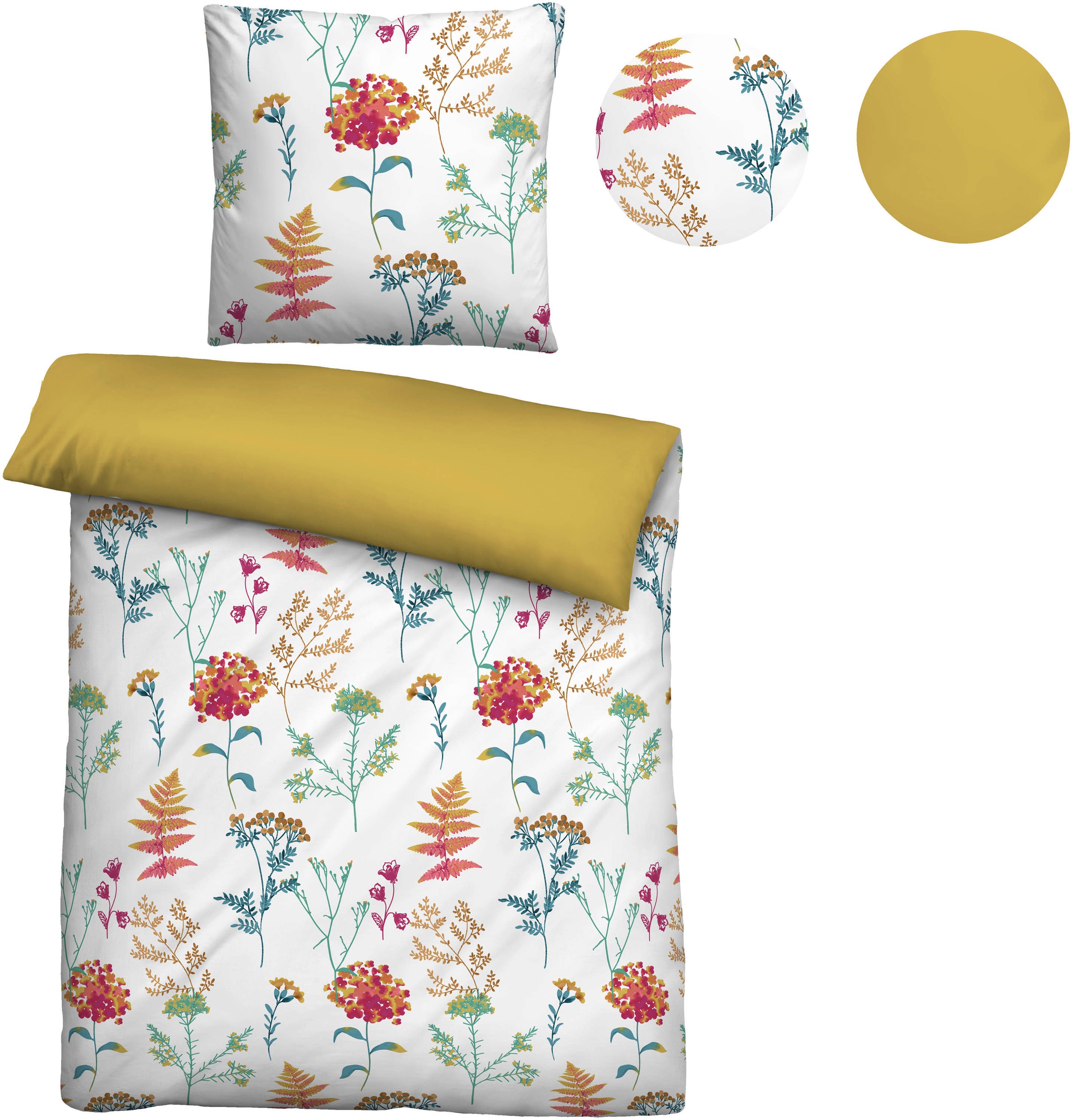 Biberna Wendebettwäsche "Eray" 2 Stk. tlg. 100% Baumwolle, Bett-und Kopfkis günstig online kaufen