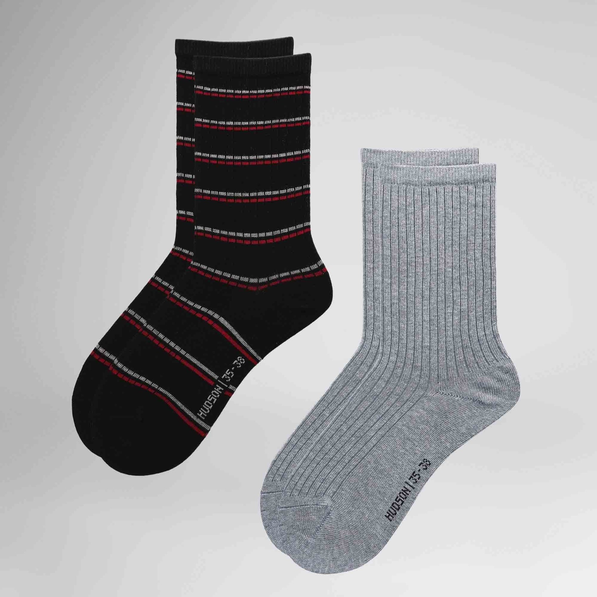 Hudson Socken "Socke Playful Rib 2-Pack" Socken-Doppelpack mit Rippe und Ringelmuster