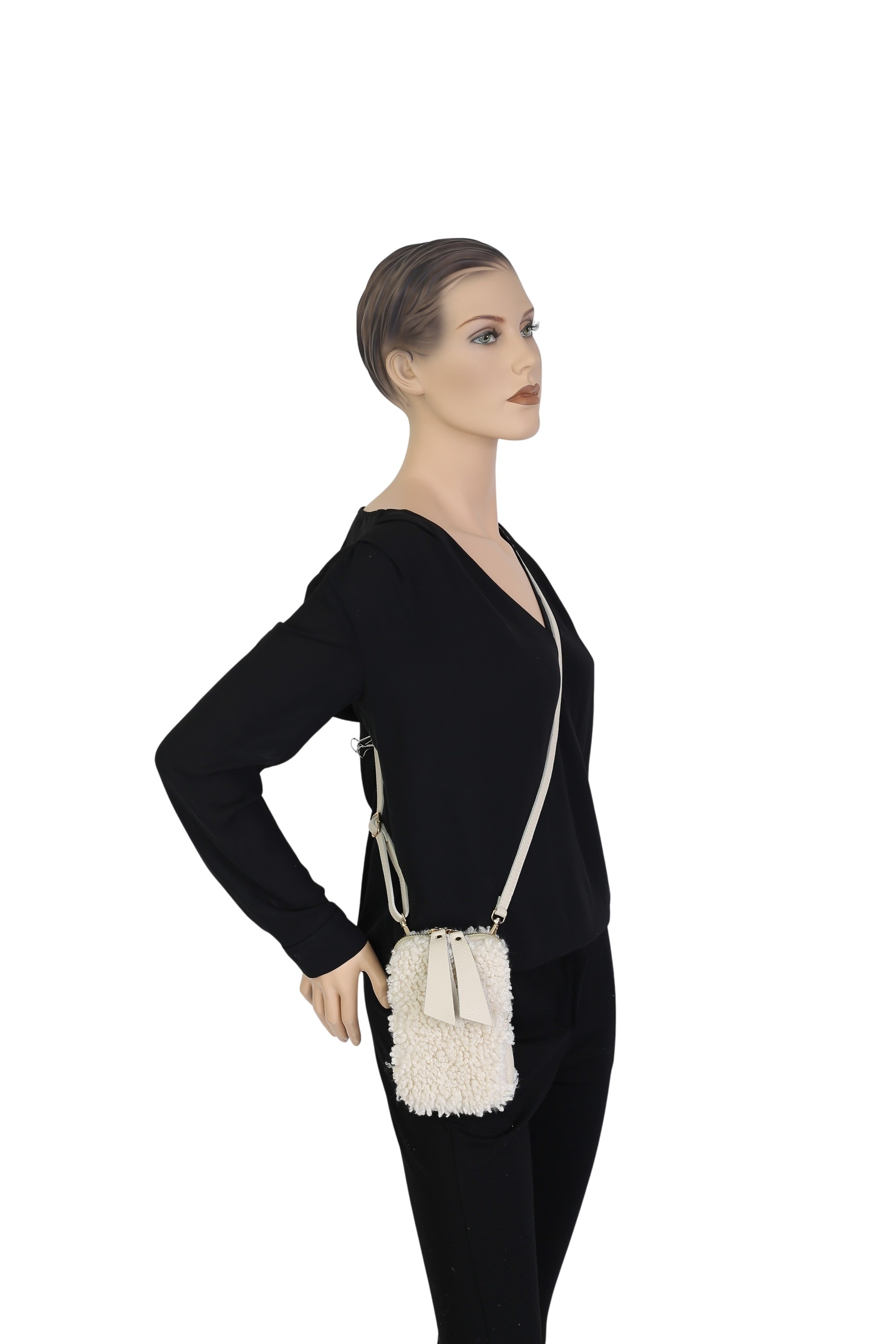 COLLEZIONE ALESSANDRO Umhängetasche »Flausch«, Made in Italy, Echt Leder