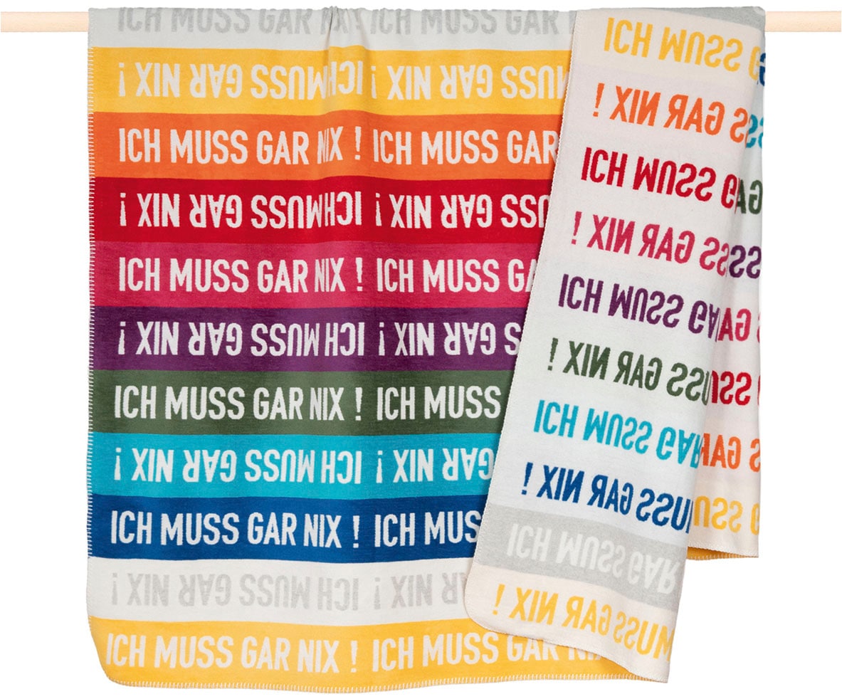 PAD Wohndecke "Nix" Made in Europe, Wendefunktion, gesteift, mit Schriftzug, 150x200 cm