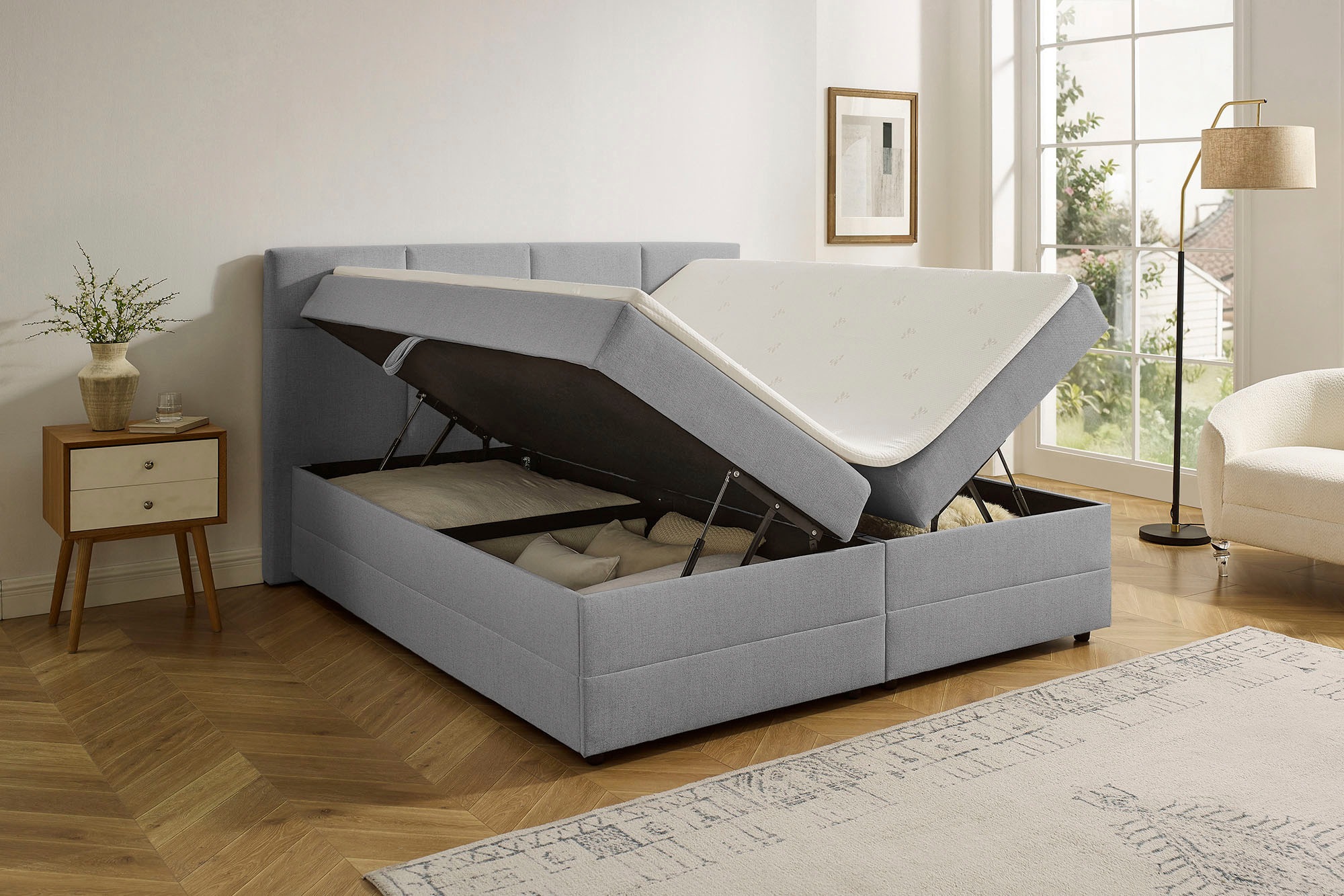 Thumbnail - INOSIGN Boxbett "Fillmore inkl. Bettkasten, Liegefläche 180x200 cm, in Boxspring-Optik", inkl. Topper, erhältlich in ver...