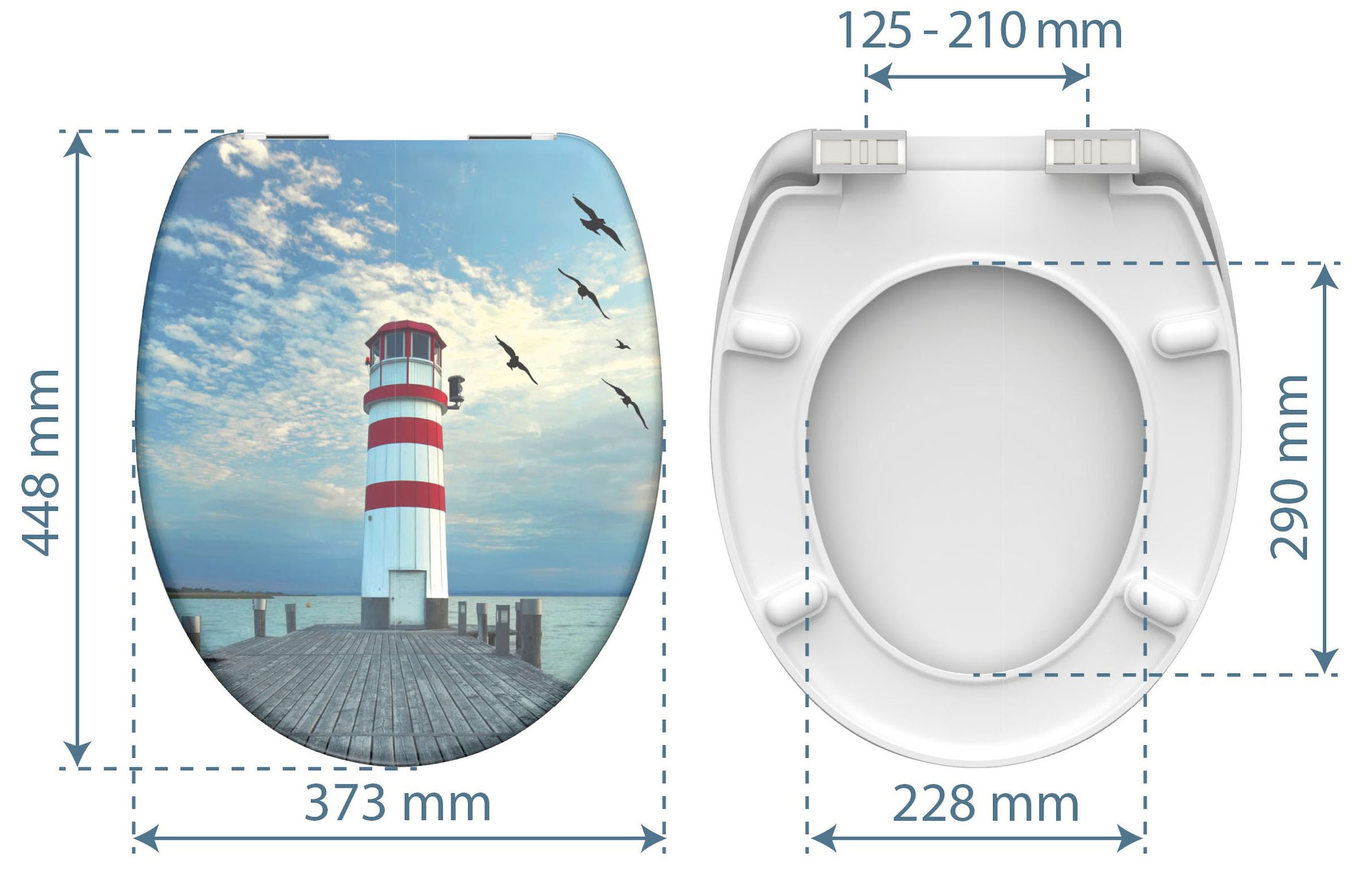 Schütte WC-Sitz »Lighthouse« Duroplast, mit Absenkautomatik