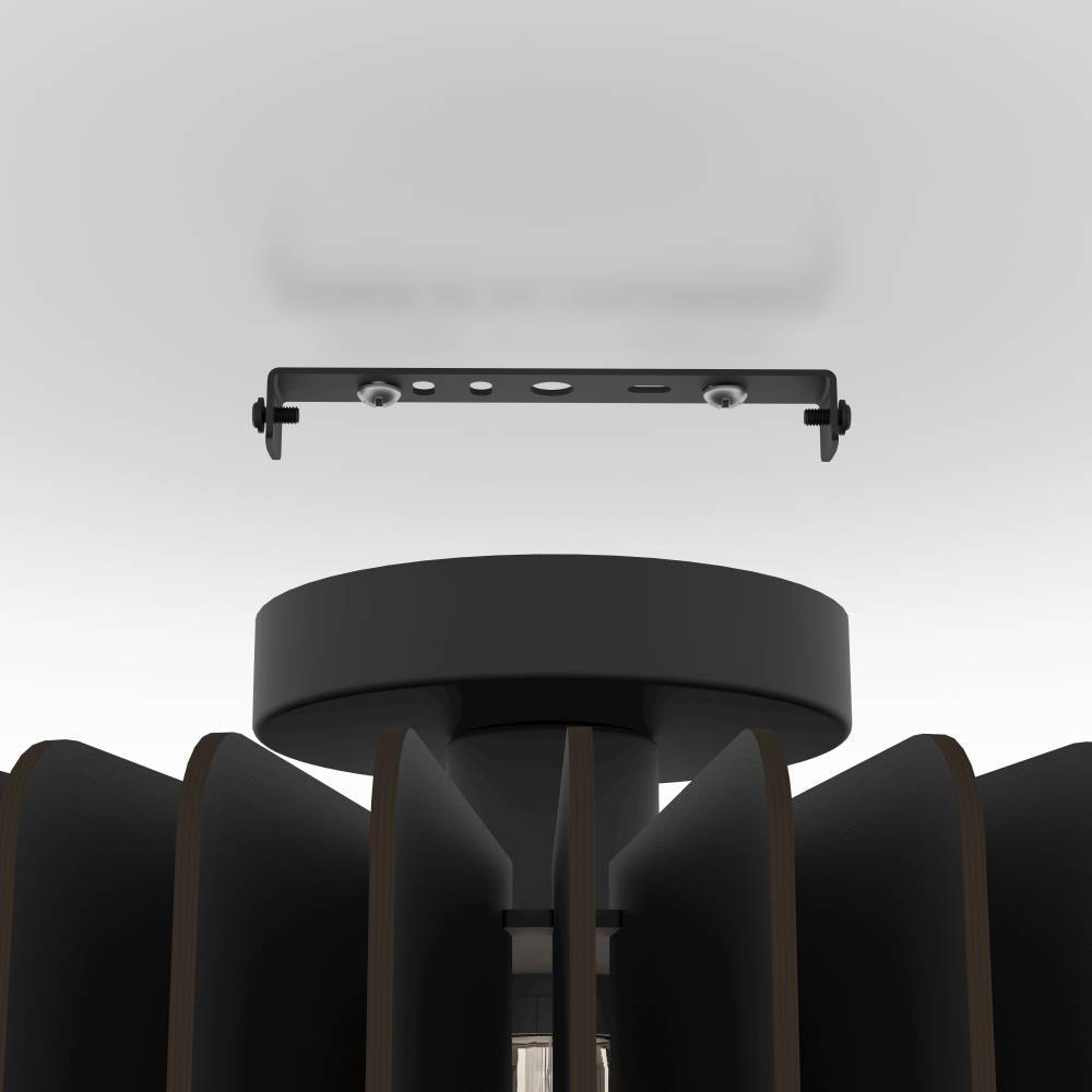 EGLO Deckenleuchte »PALOMBAIA«, 1 flammig-flammig, Deckenlampe, Wohnzimmerlampe aus Holz in Schwarz, E27 Fassung, Ø 50 cm