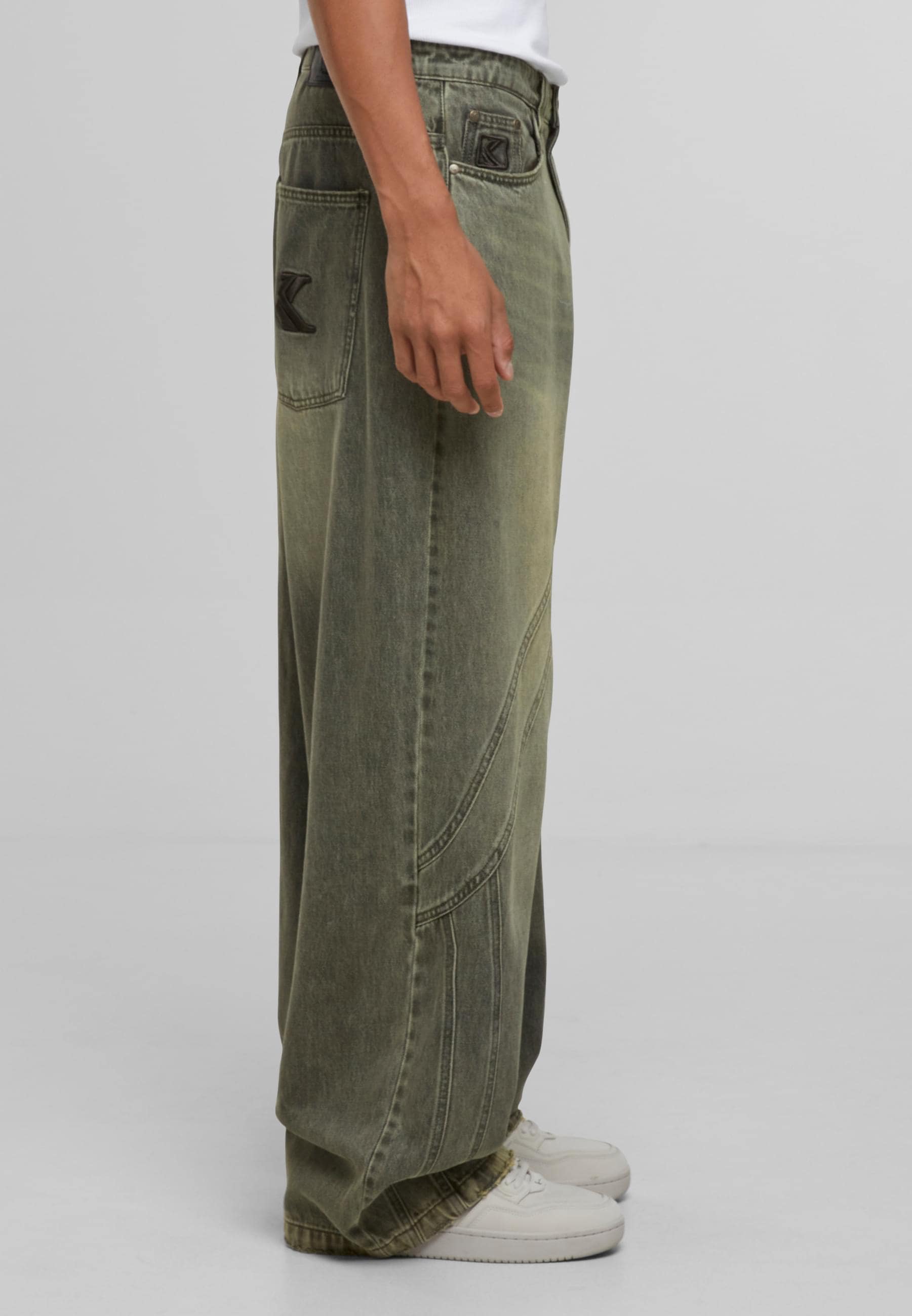 Karl Kani Bequeme Jeans »Karl Kani Karl Kani OG Washed Wavy Seams Denim Baggy Pants«