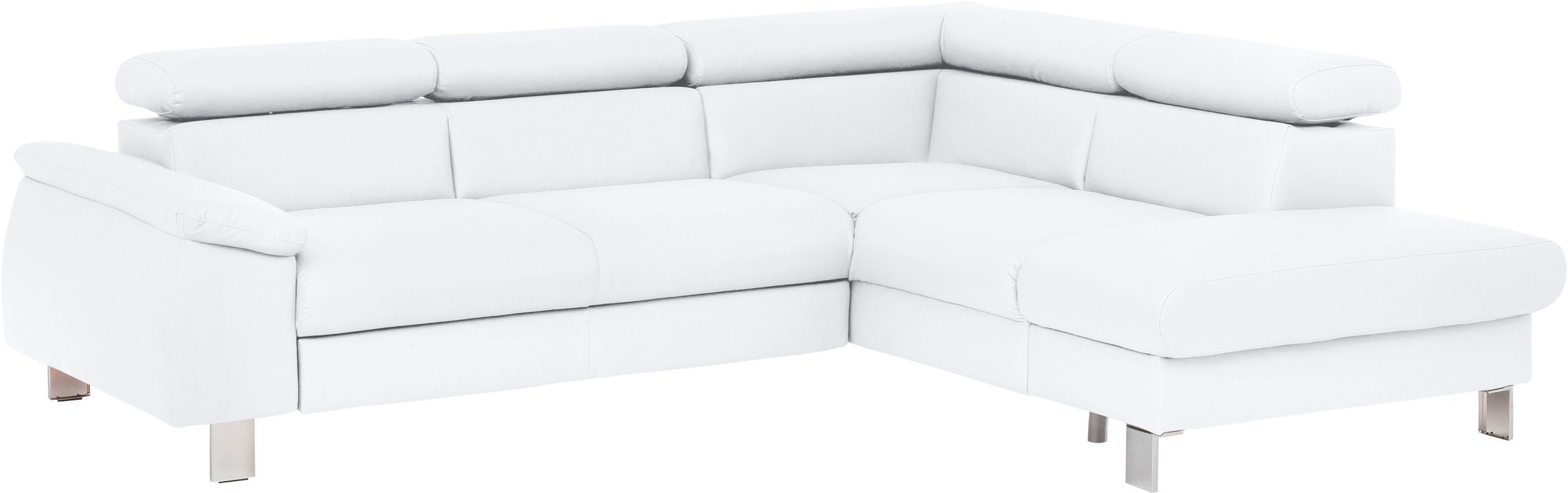 COTTA Ecksofa "Komaris L-Form, B: 249 cm" mit Kopfteilverstellung, optional Schlaffunktion, Bettkasten & Licht