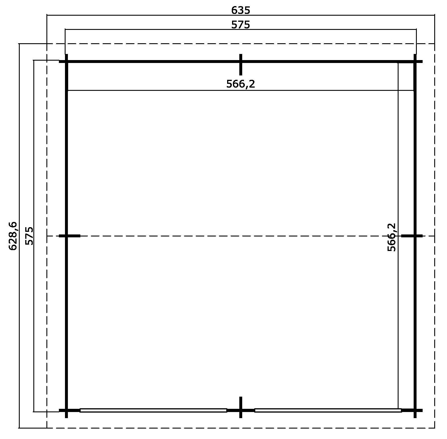 Nordic Holz Garage »FALKLAND«, BxT: 635x628 cm, ohne Tor