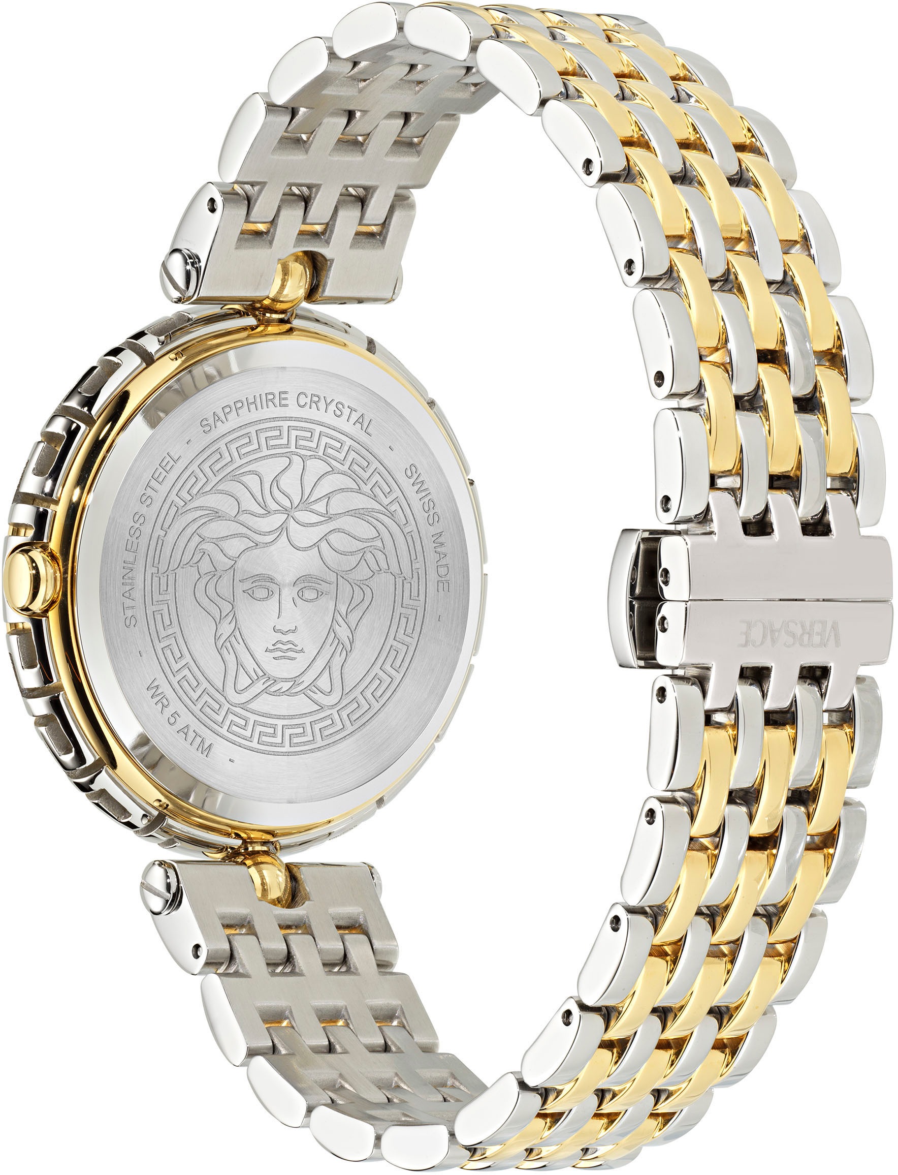 Versace Quarzuhr »MEDUSA HERITAGE«, Armbanduhr, Damenuhr, Swiss Made, Saphirglas, Edelstahlarmband, analog