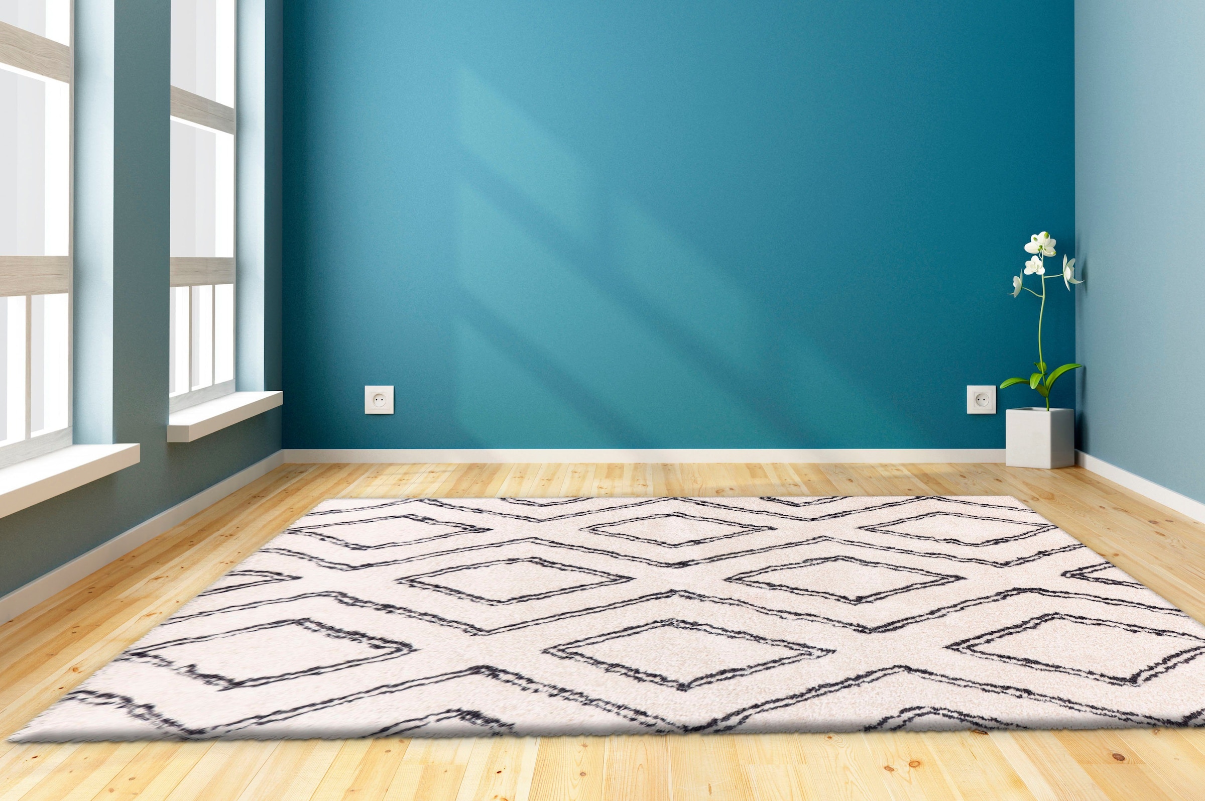 my home Hochflor-Teppich »Jeana«, rechteckig, 27 mm Höhe, retro, Wohnzimmer