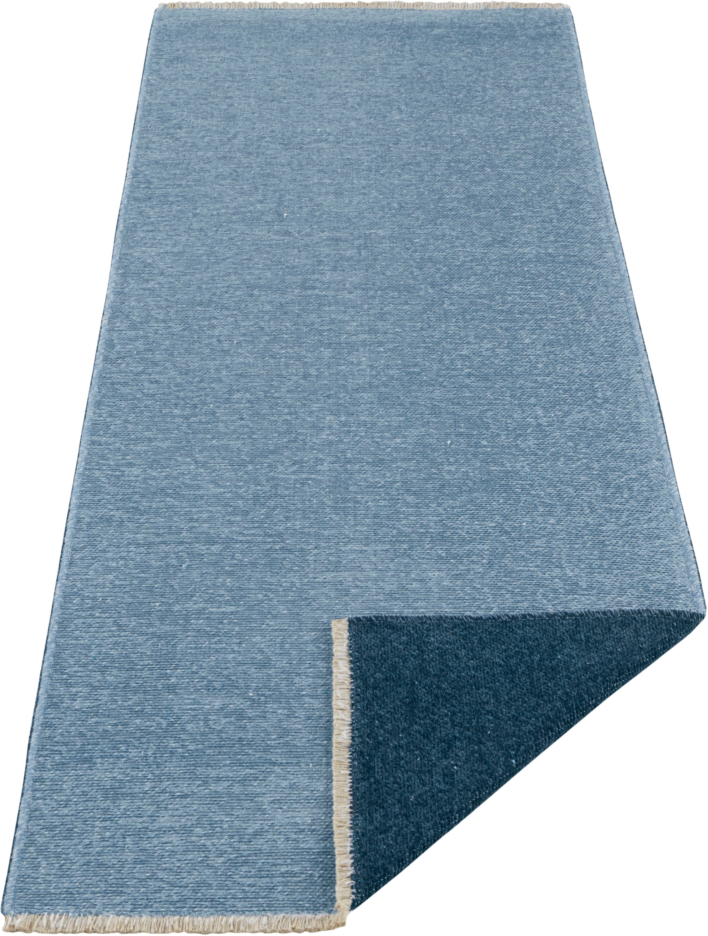 HANSE Home Läufer »Duo«, rechteckig, 7 mm Höhe, Wendbar, Fransen, Handmade Look, Robust, Pflegeleicht, Gekettelt