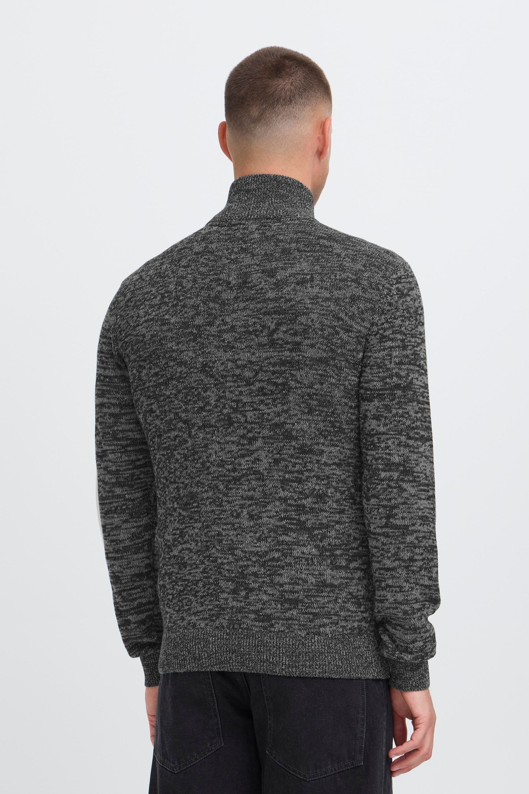 Troyer BLEND "BHDanni", Herren, Gr. XL, schwarz, Grobstrick, 70% Baumwolle (Recycled), 30% Polyester (Recycled), meliert, normal normal, hoch geschlossener Ausschnitt, Pullover Troyer, Klassischer Troyer mit Reißverschluss 3
