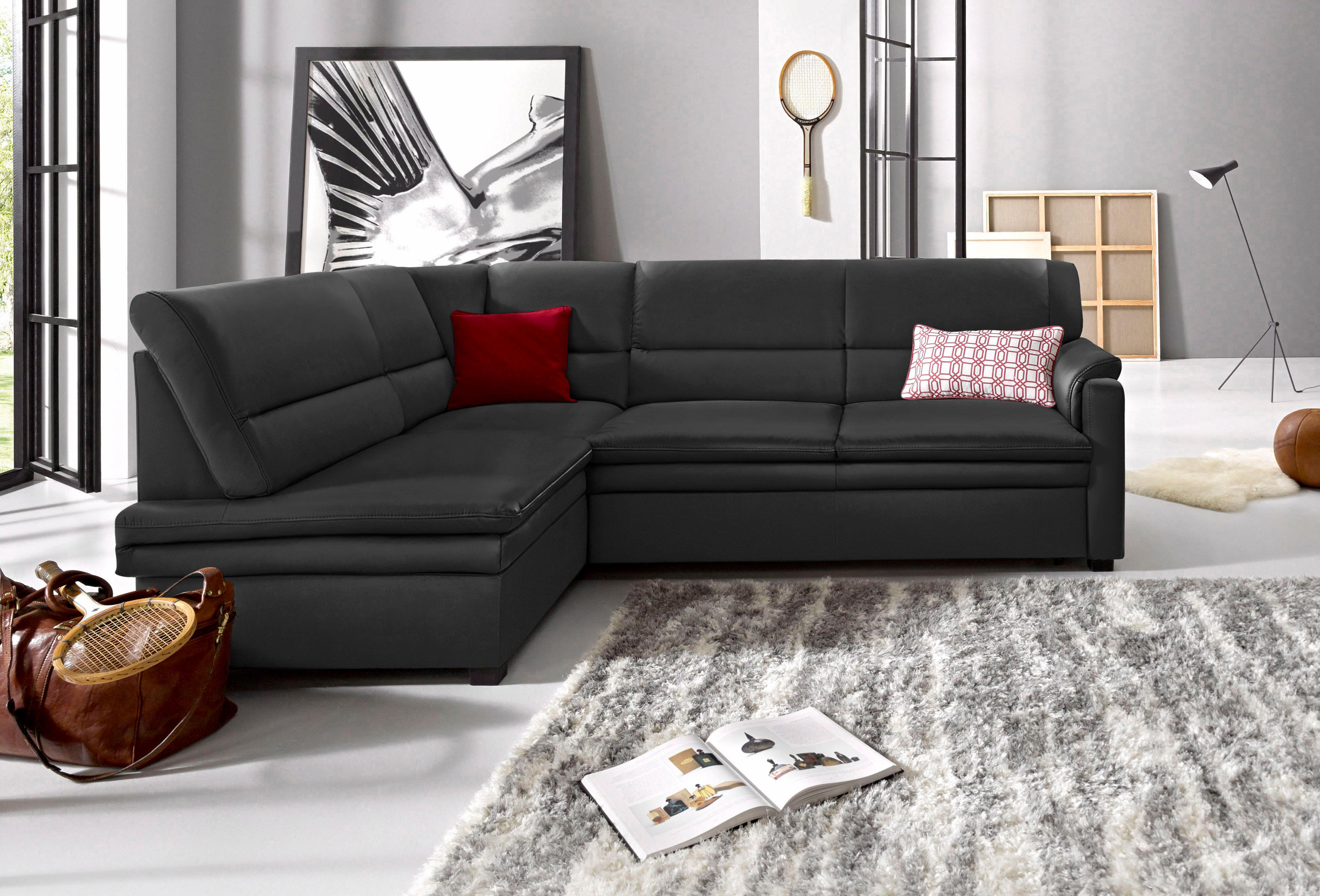 sit&more Ecksofa "Pisa L-Form" mit Federkern, wahlweise mit Schlaffunktion