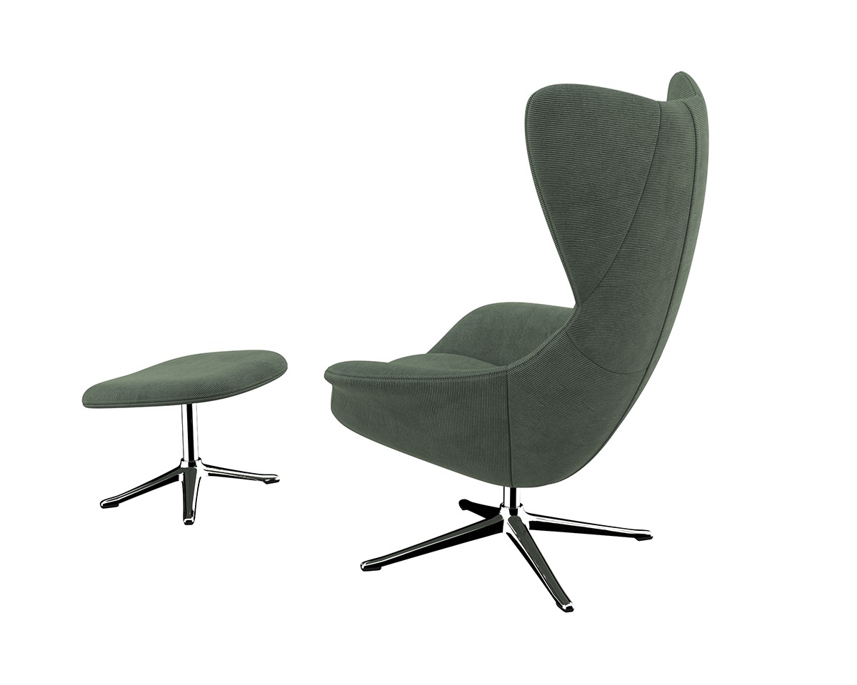 FLEXLUX Ohrensessel »Stilo Relaxsessel, TV-Sessel«, Solitär, Stil-Ikone, drehbar, Fuß Aluminium