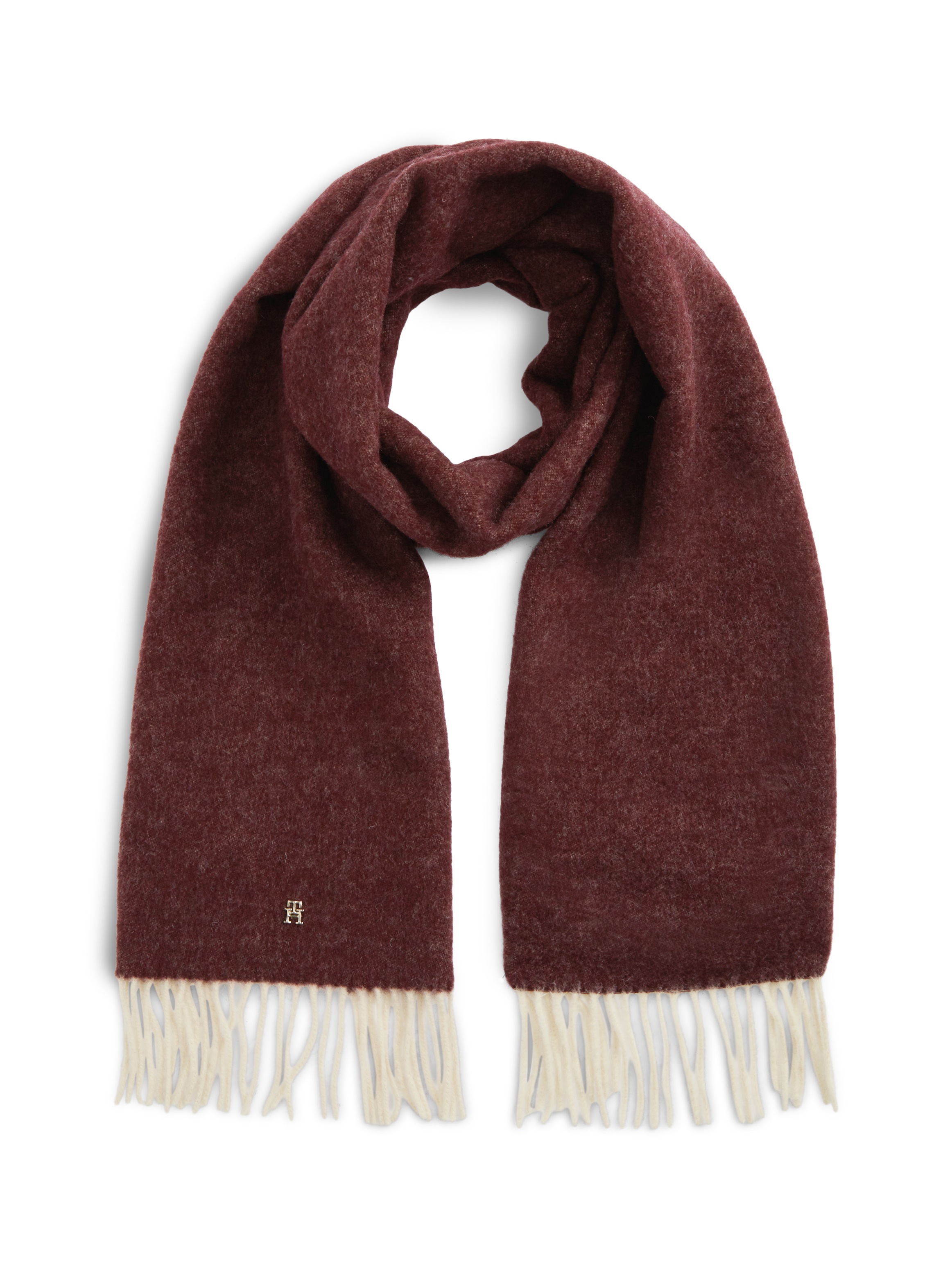 Tommy Hilfiger Schal »TH ELEVATED CHIC WOVEN« aus reiner Wolle, mit Fransen