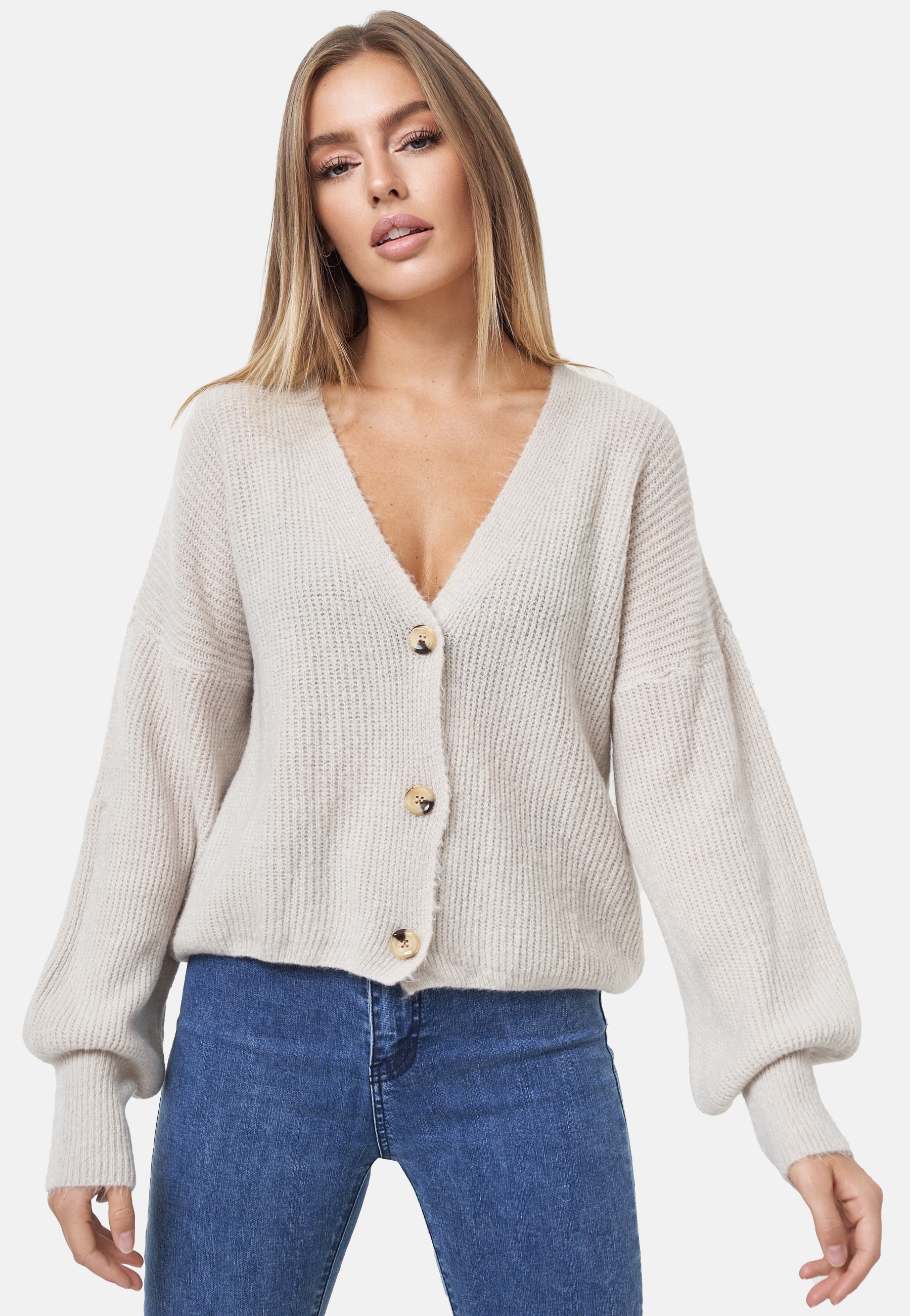 Decay Strickjacke, mit stylischen Knöpfen
