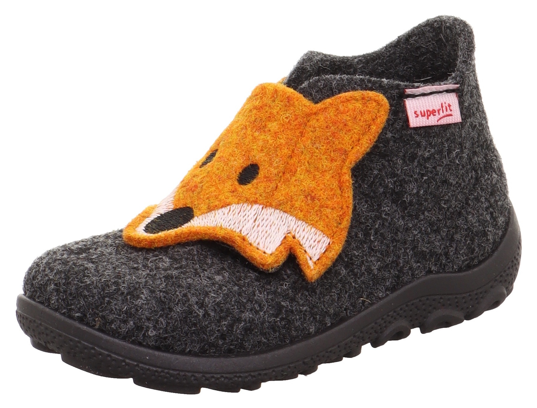 SUPERFIT Mädchen Hausschuh "HAPPY OCTI WMS: Mittel", Gr. 27, grau, Filz, Schuhe, Babyschuh mit Klettverschluss, Größenschablone zum Download