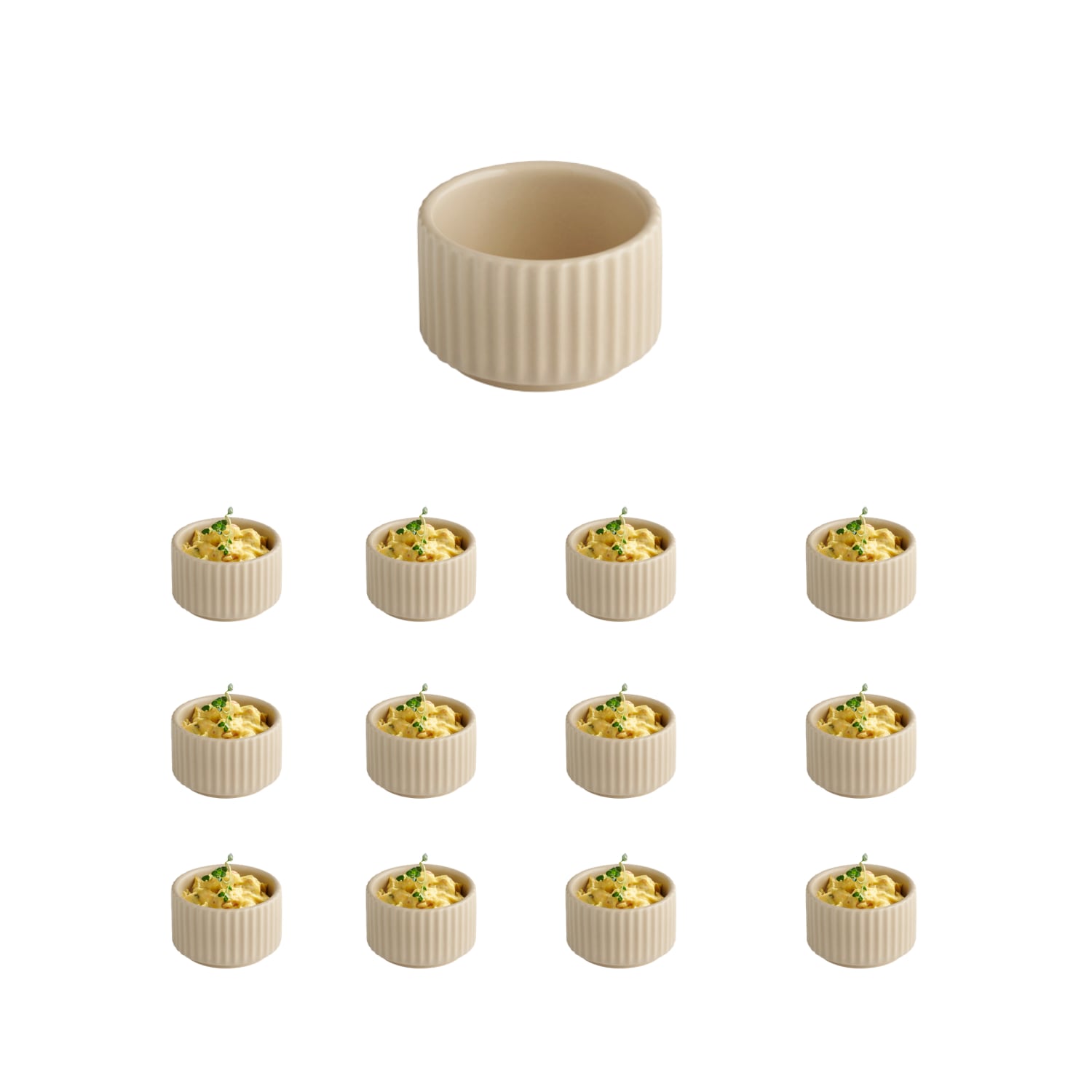 APS Schale "THE GRID" 12 aus Porzellan Porzellan, Farbe sand, stapelbar