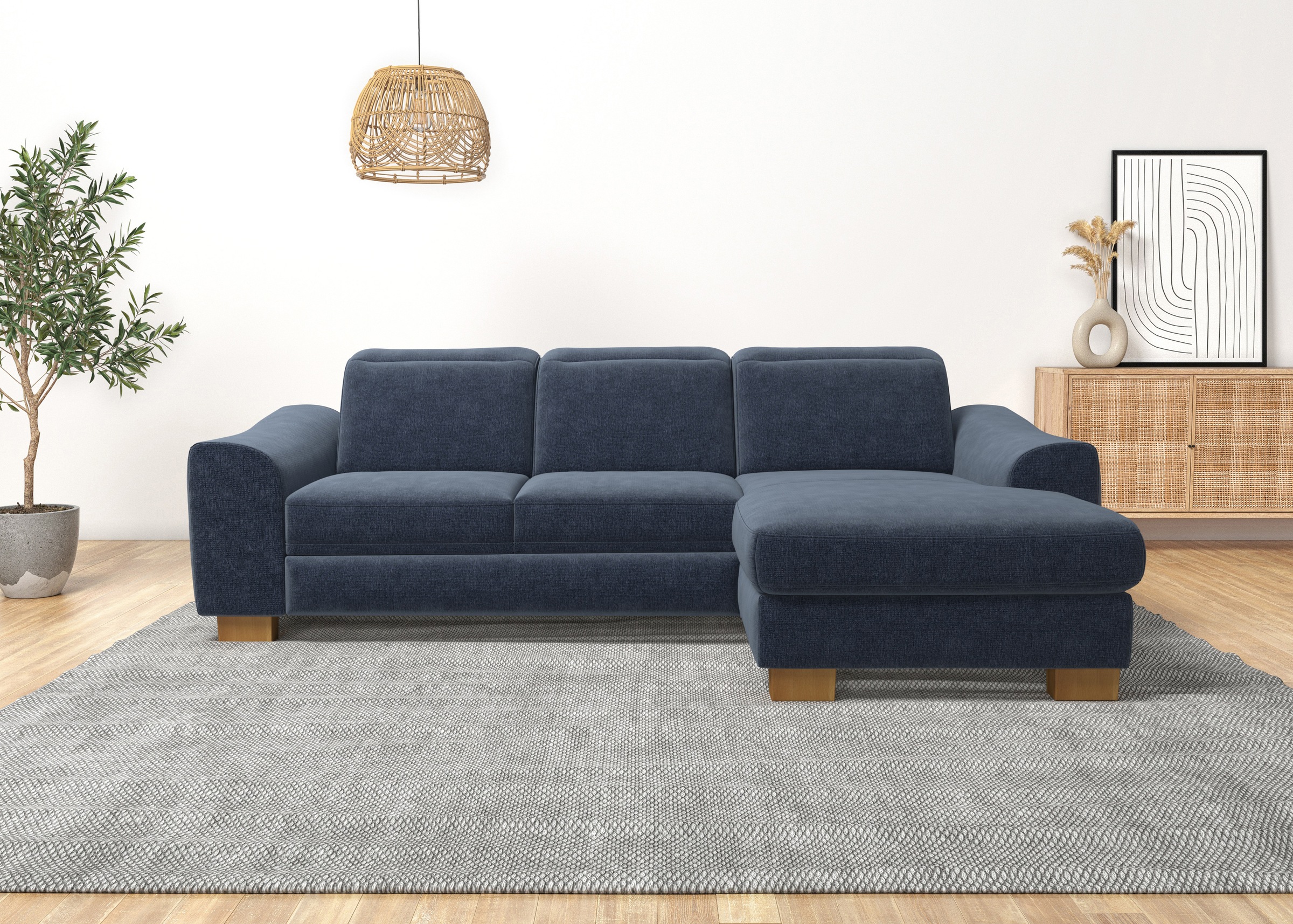 Home affaire Ecksofa »Dundee L-Form«, wahlweise mit Kopfteilverstellung und zusätzlich mit Bettfunktion