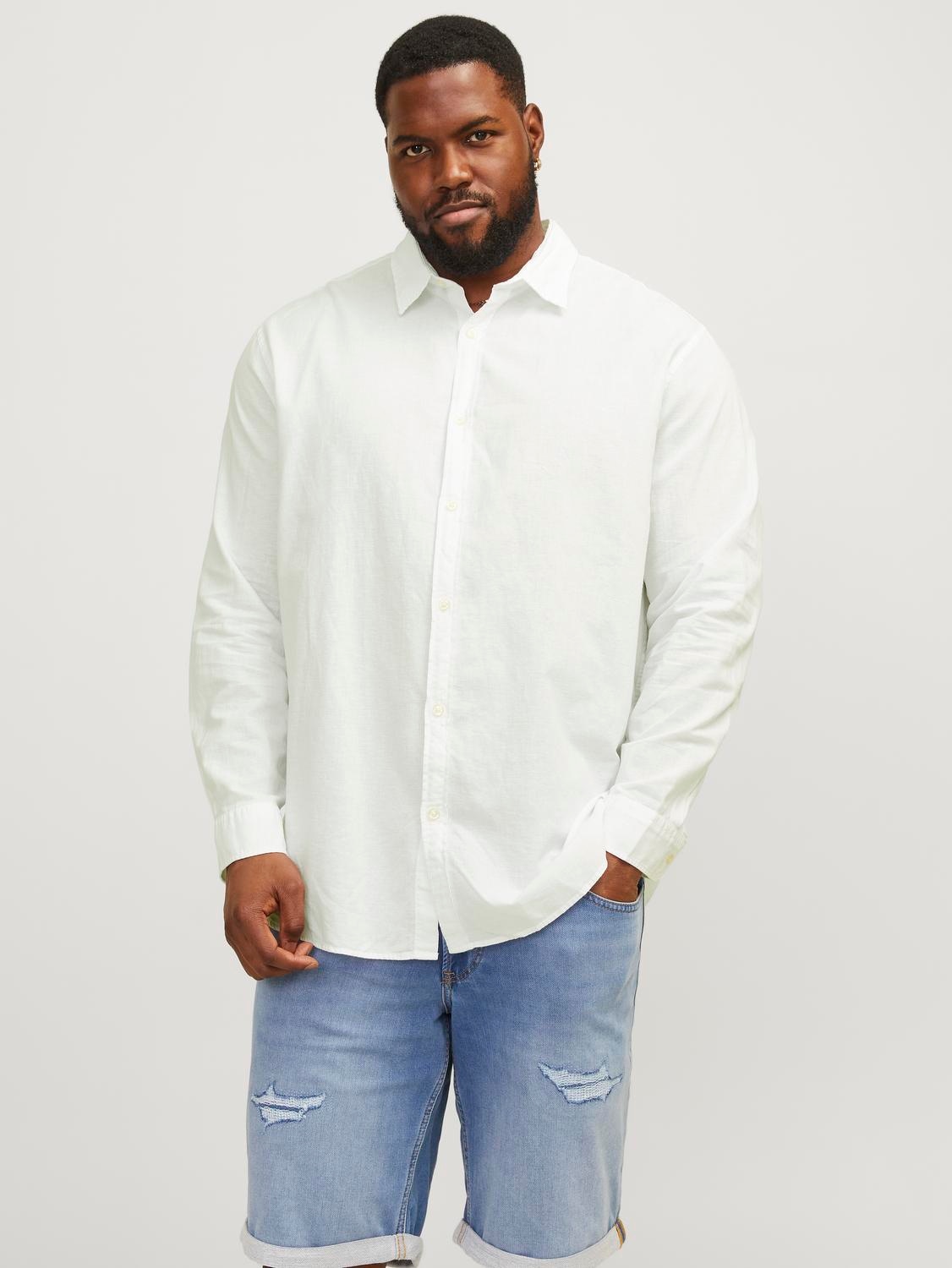 Jack & Jones PlusSize Langarmhemd »JJELINEN BLEND SHIRT LS SN PLS«