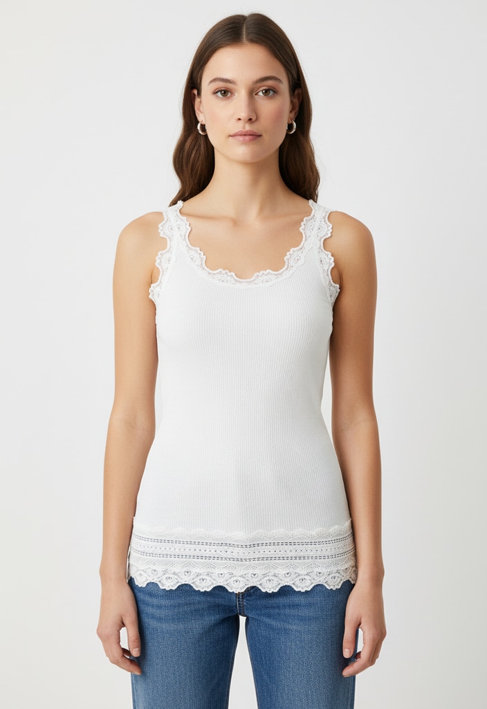 rosemunde Spitzentop "Benita Silk Top Camisole" Vintage-Spitze am Ausschnit günstig online kaufen