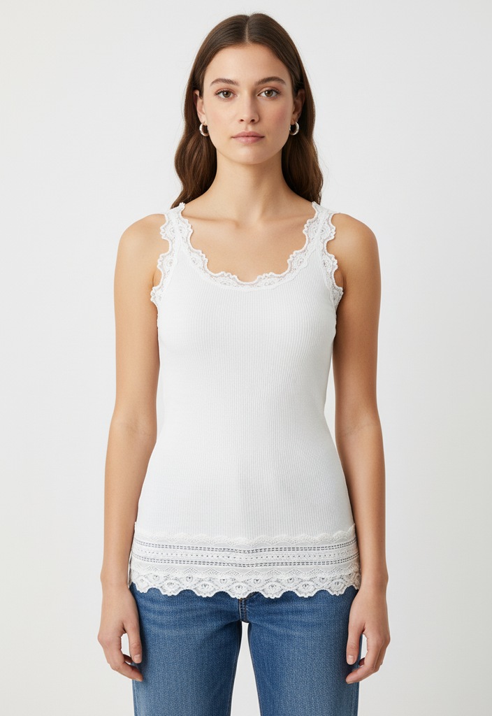 rosemunde Tanktop "Benita Silk Top Camisole" Vintage-Spitze am Ausschnitt, günstig online kaufen