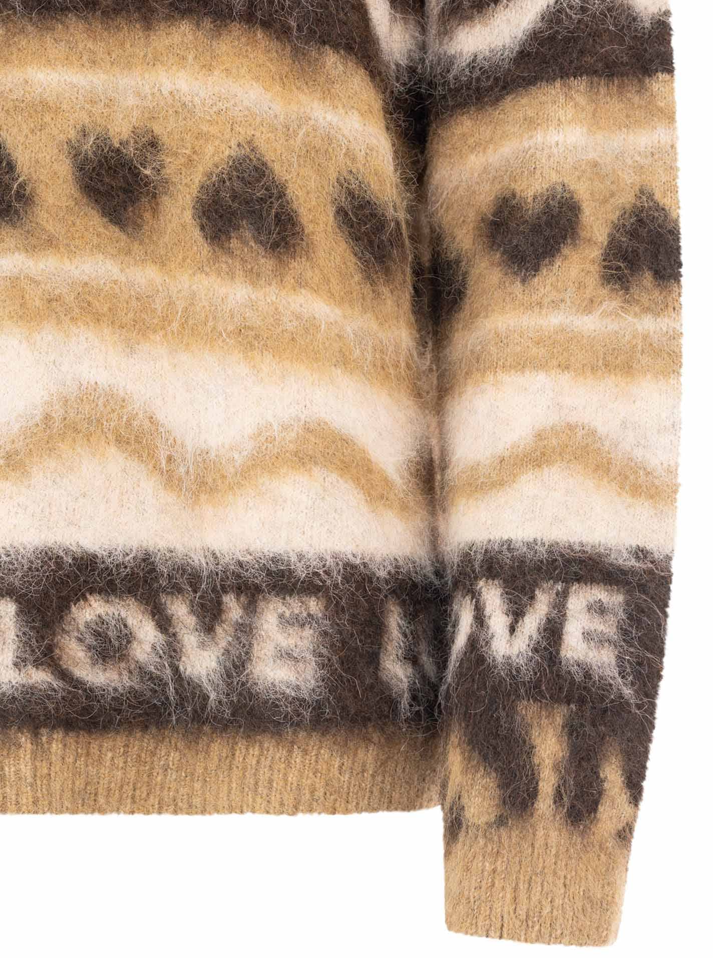 Zwillingsherz Strickpullover »"LEO LOVE"« auffallender Mustermix, Rundhals, oversize, komfortables Strick