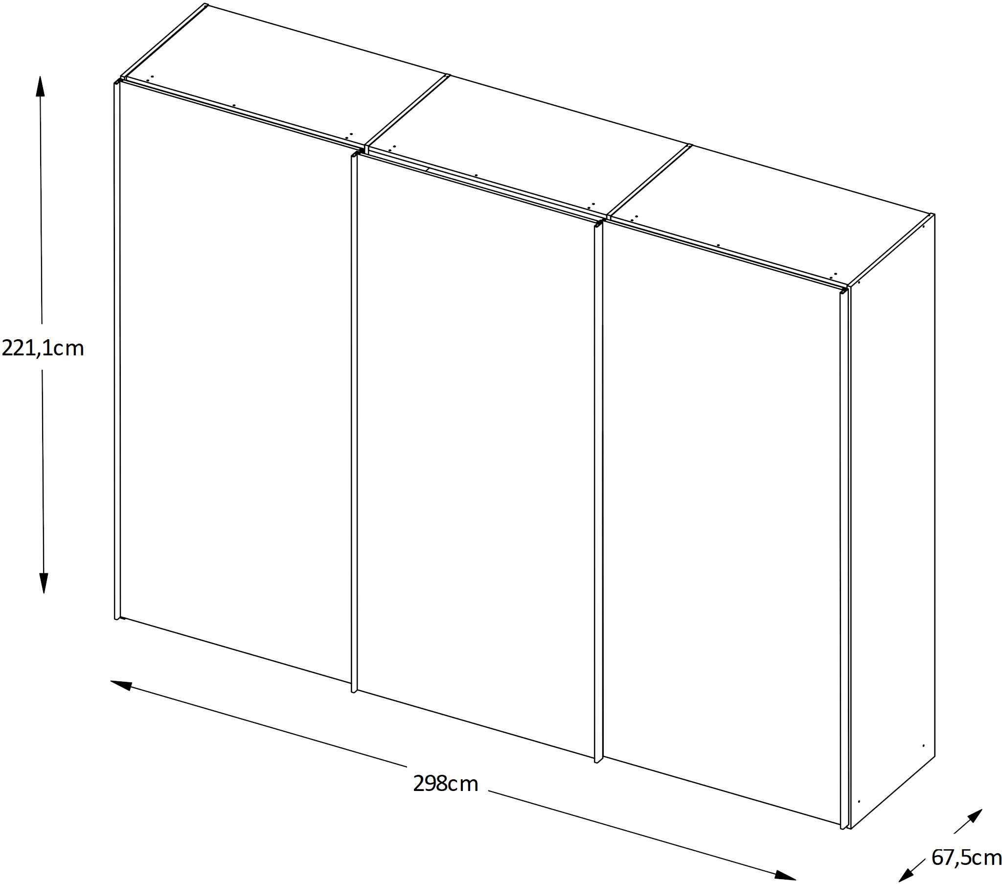 STAUD Schwebetürenschrank »Includo, Made in Germany«, Mit Spiegeltüre und vier verschiedenen Ausstattungsvarianten