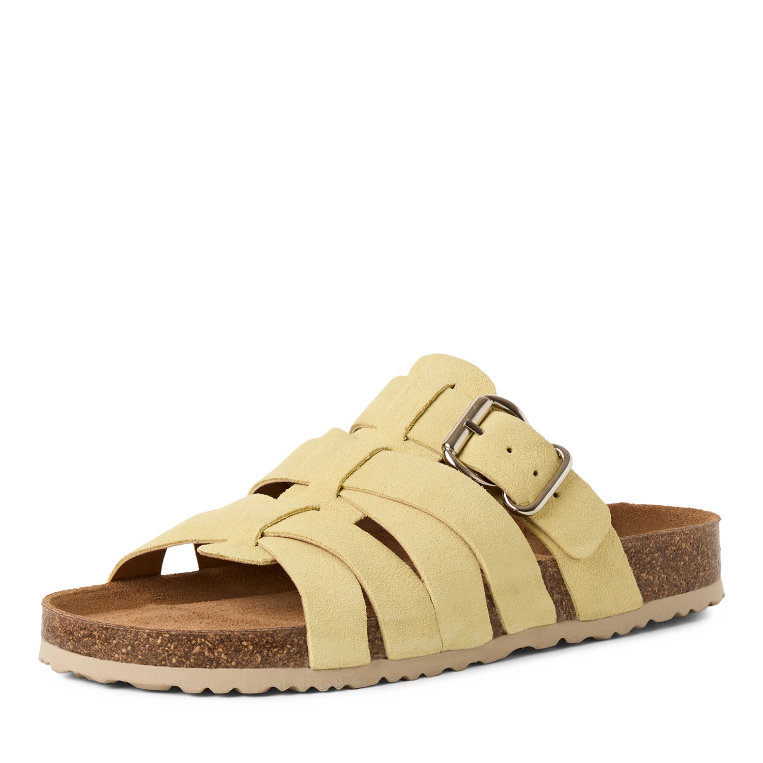 Tamaris Pantolette Schlupfschuh, Hausschuh, Sommerschuh mit Veloursleder-Fußbett