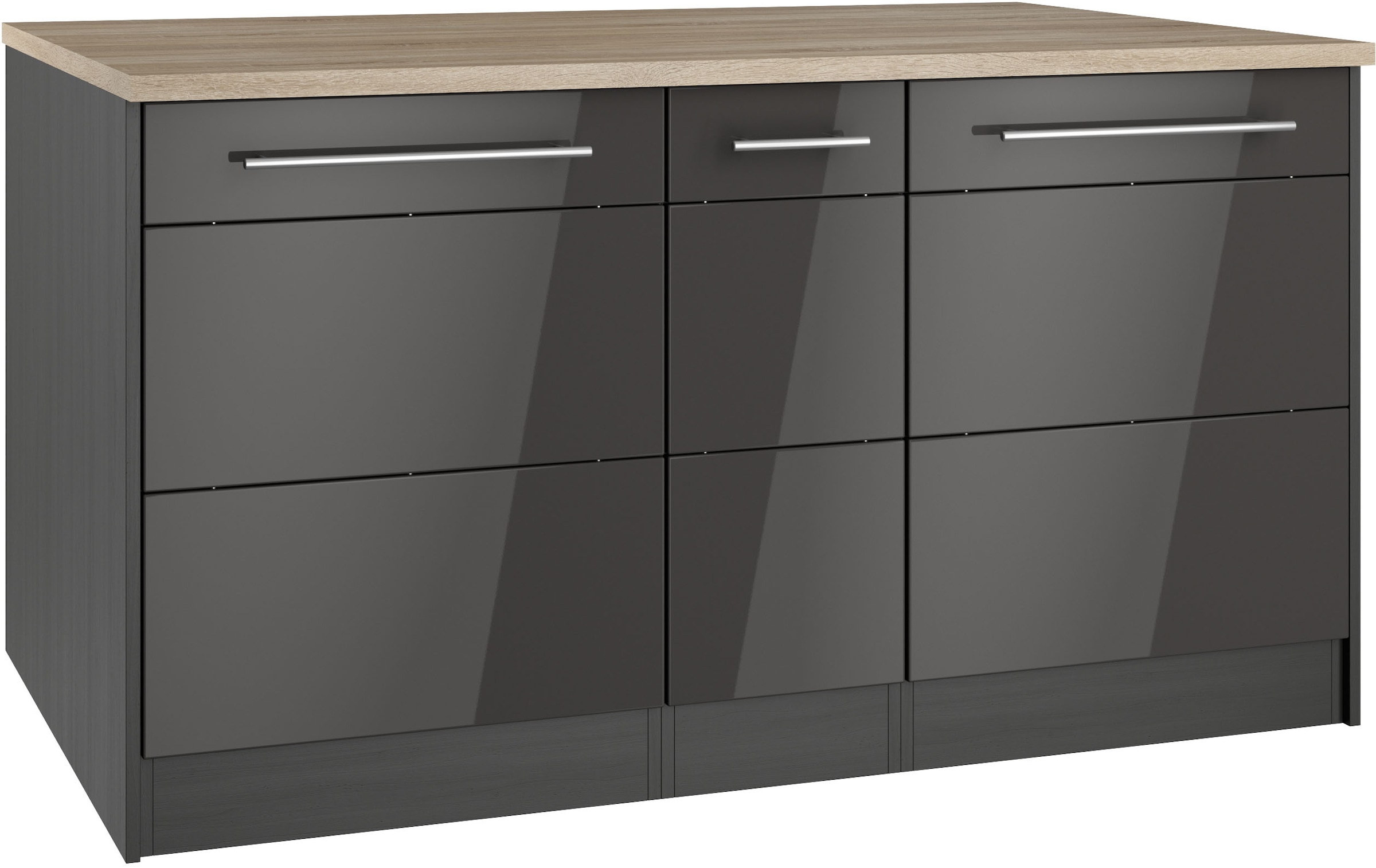 HELD MÖBEL Kücheninsel »Wien«, Breite 153 cm, MDF-Fronten, Flaschenregal