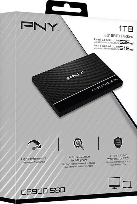 PNY interne SSD »CS900 2.5'' SATA III SSD 1TB«, 2,5 Zoll, Anschluss SATA II-SATA III