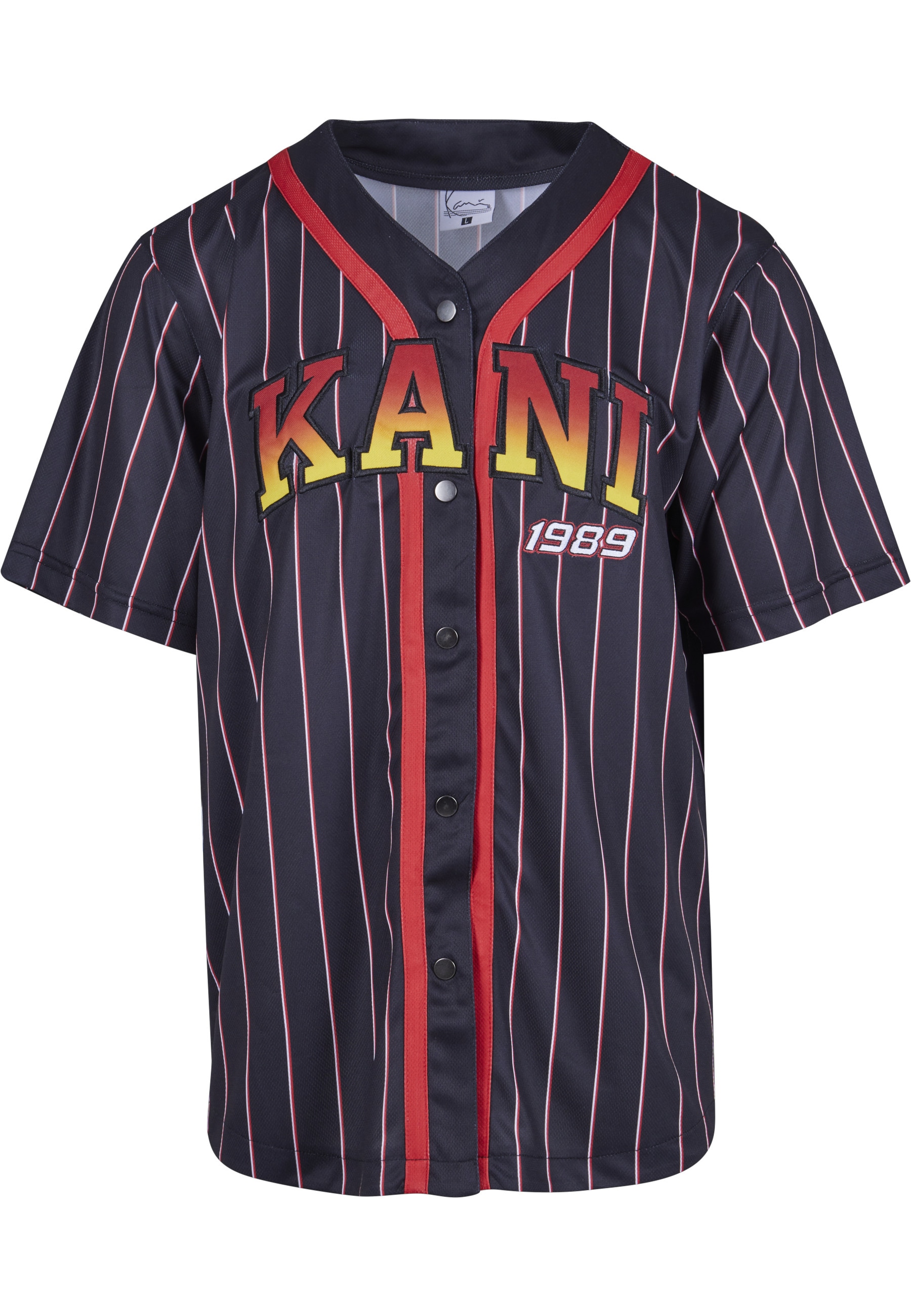 Karl Kani T-Shirt "Karl Kani Herren KM233-003-1 KK Serif Pinstripe Baseball Shirt" 1 Stk.