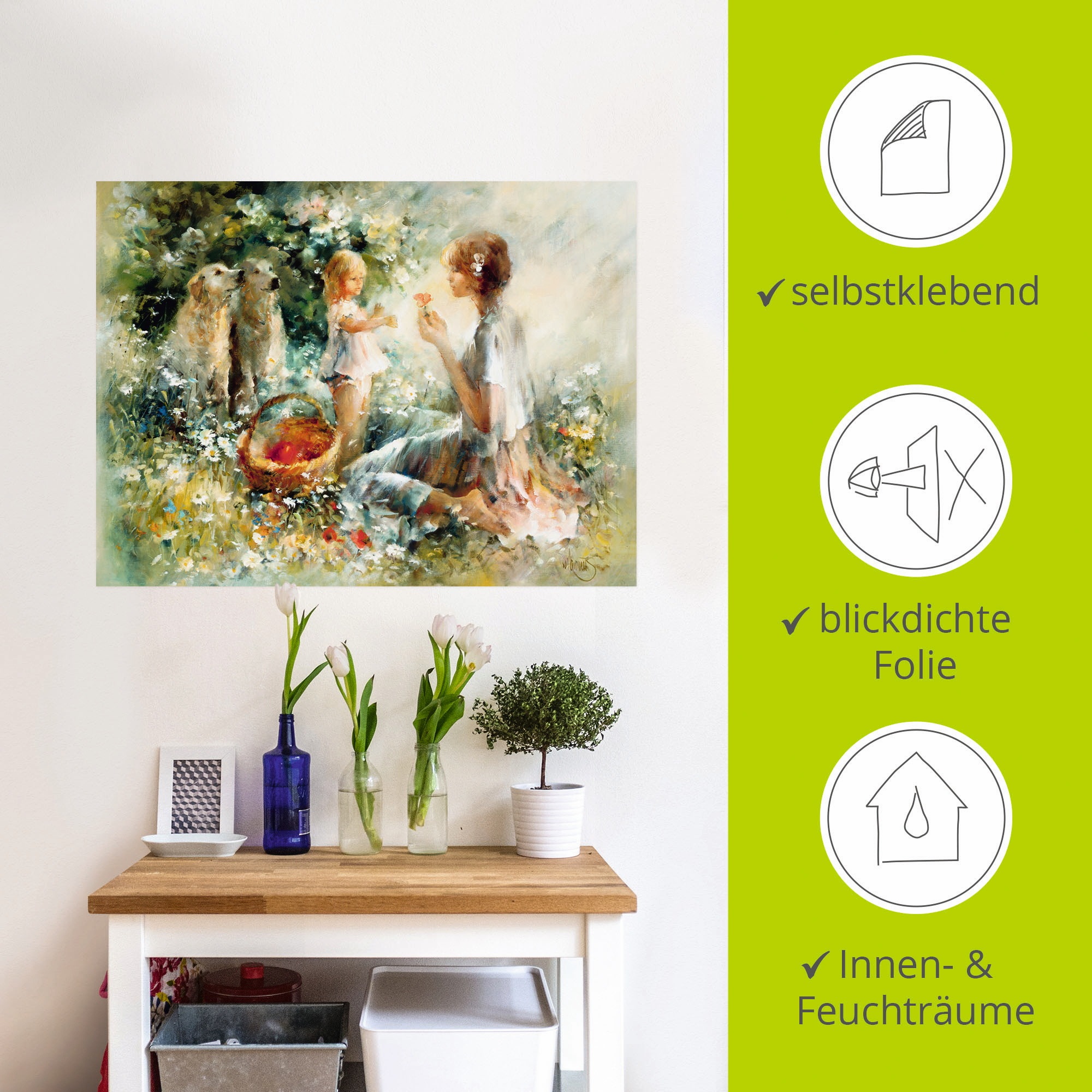 Artland Wandbild »Picknick«, Gruppen & Familien, (1 St.), als Leinwandbild, Poster, Wandaufkleber in verschied. Größen