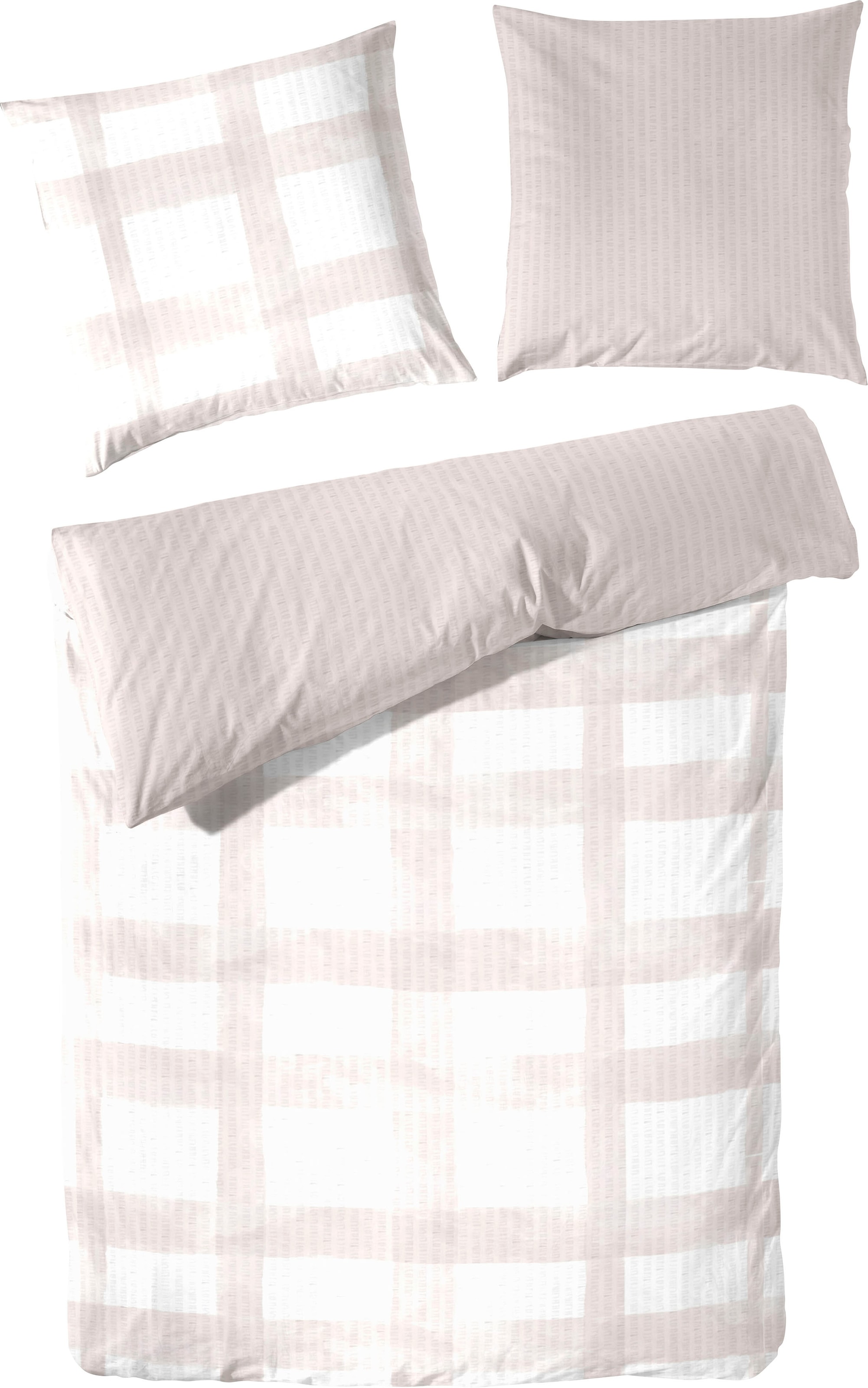 Primera Wendebettwäsche »Soft-Seersucker Bettwäsche Karo« 2 Stk. im modernen Karo-Look